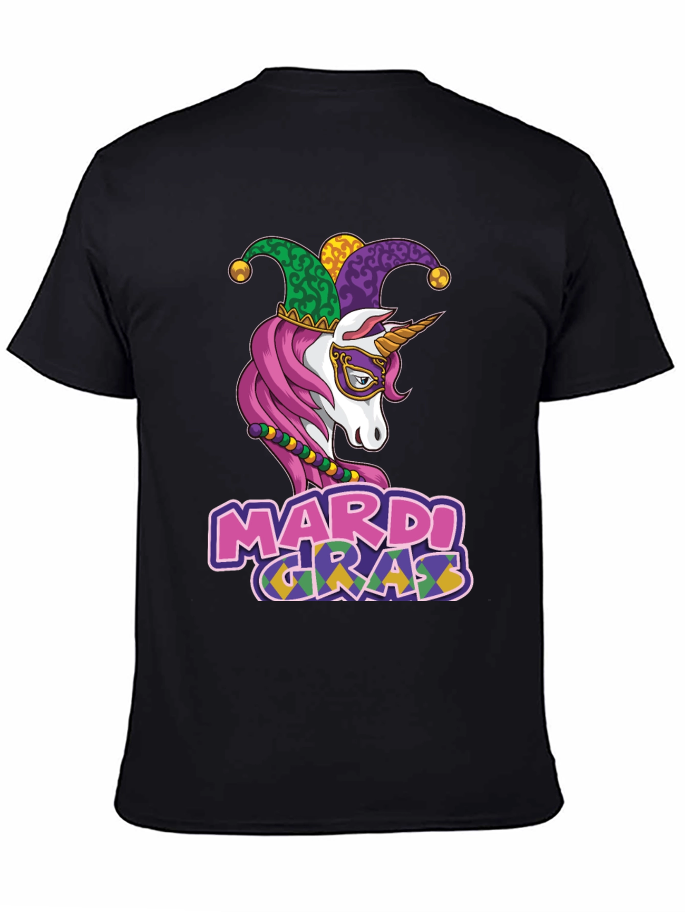 Mardi Gras Unicorn Graphic T-Shirt