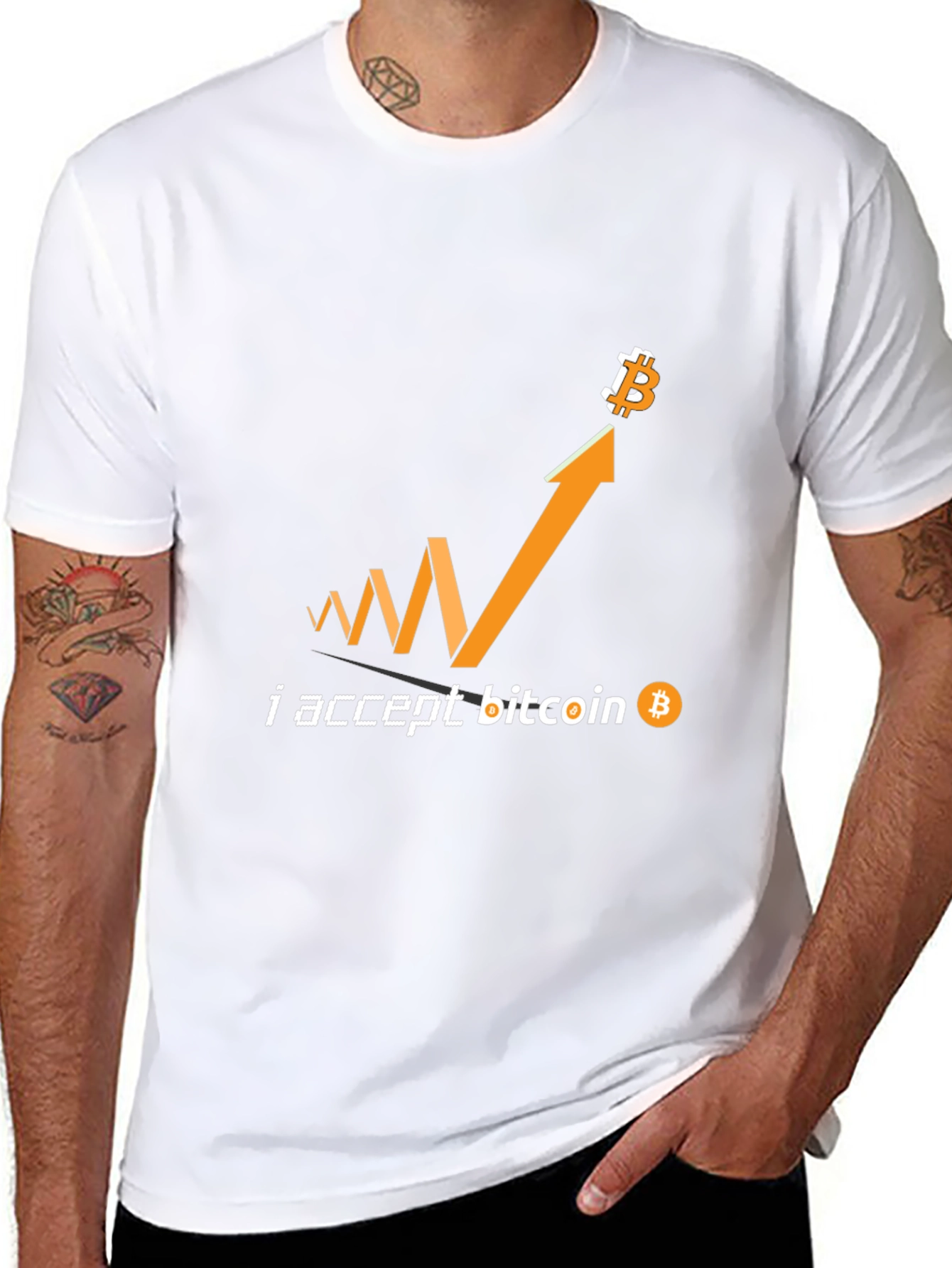 I Accept Bitcoin Black T-Shirt Crypto Currency Tee