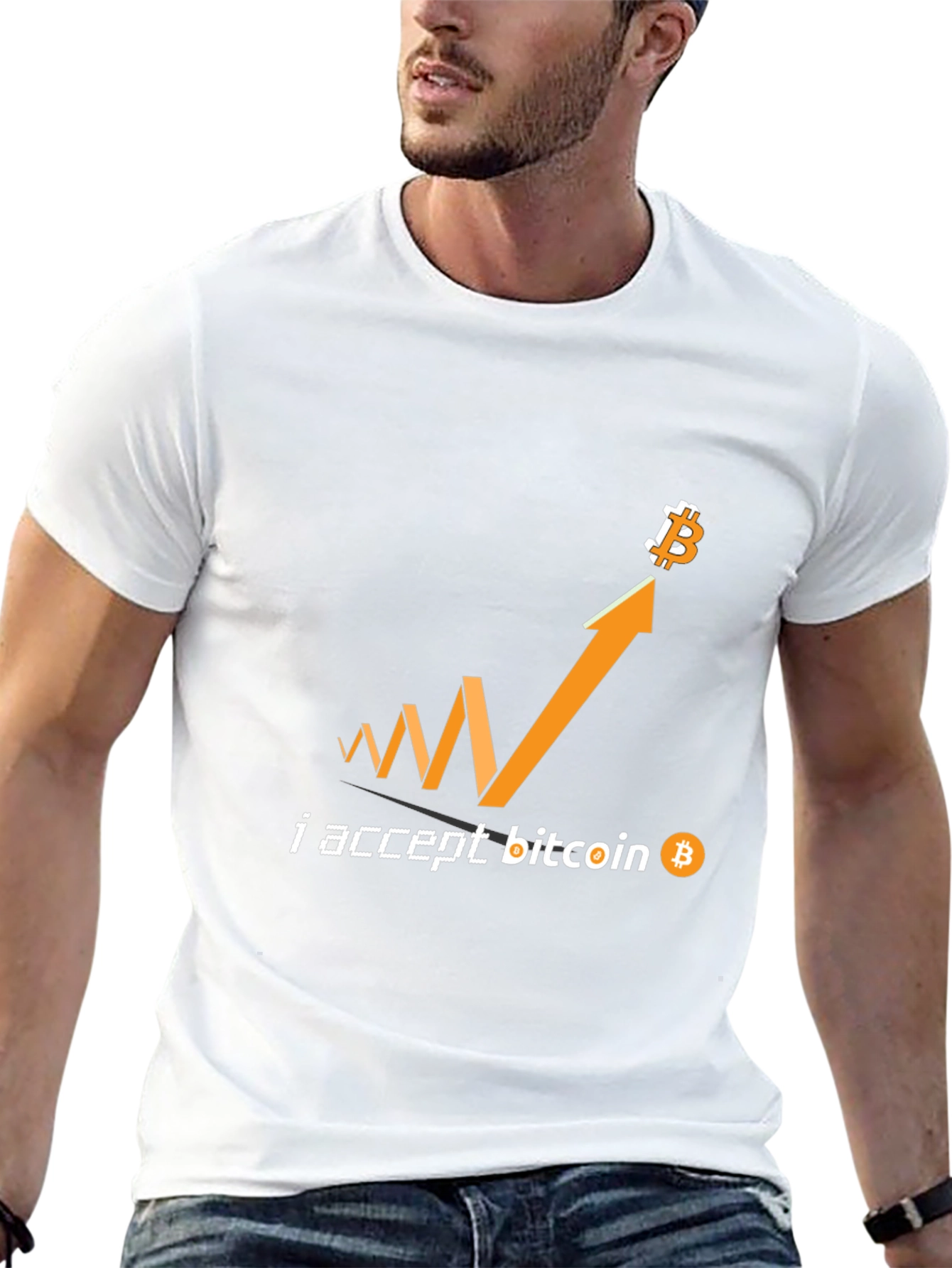 I Accept Bitcoin Black T-Shirt Crypto Currency Tee