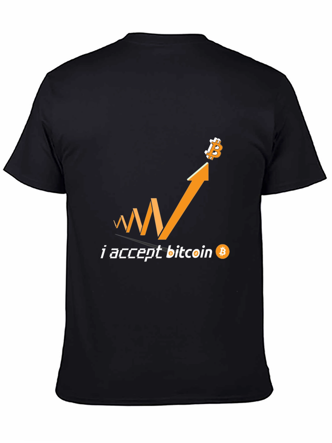 I Accept Bitcoin Black T-Shirt Crypto Currency Tee