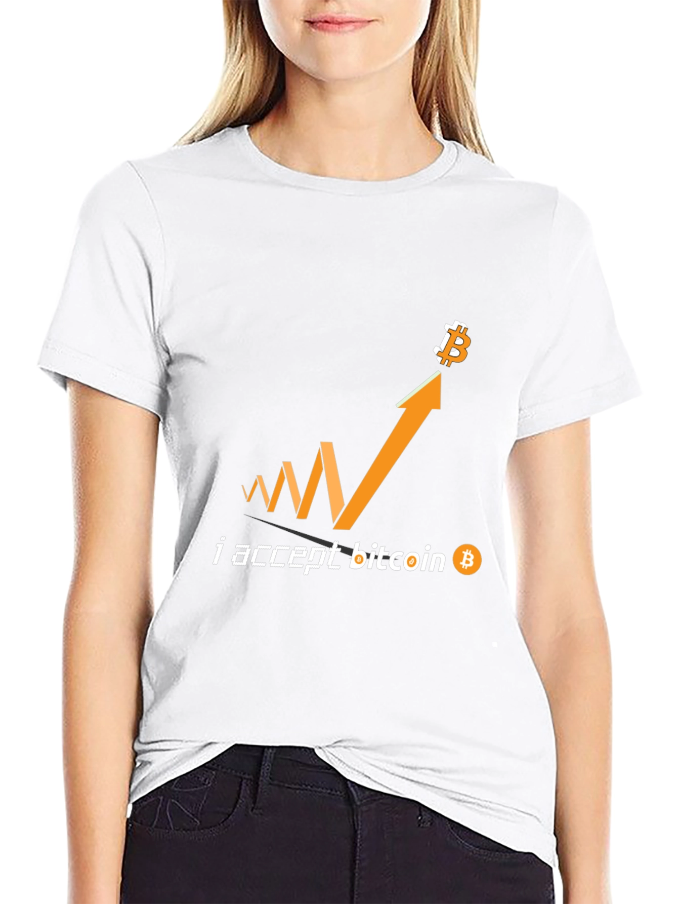 I Accept Bitcoin Black T-Shirt Crypto Currency Tee