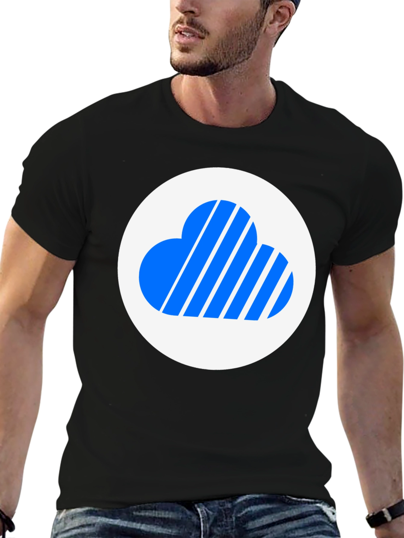 Cloud Logo Black T-Shirt - Modern Style