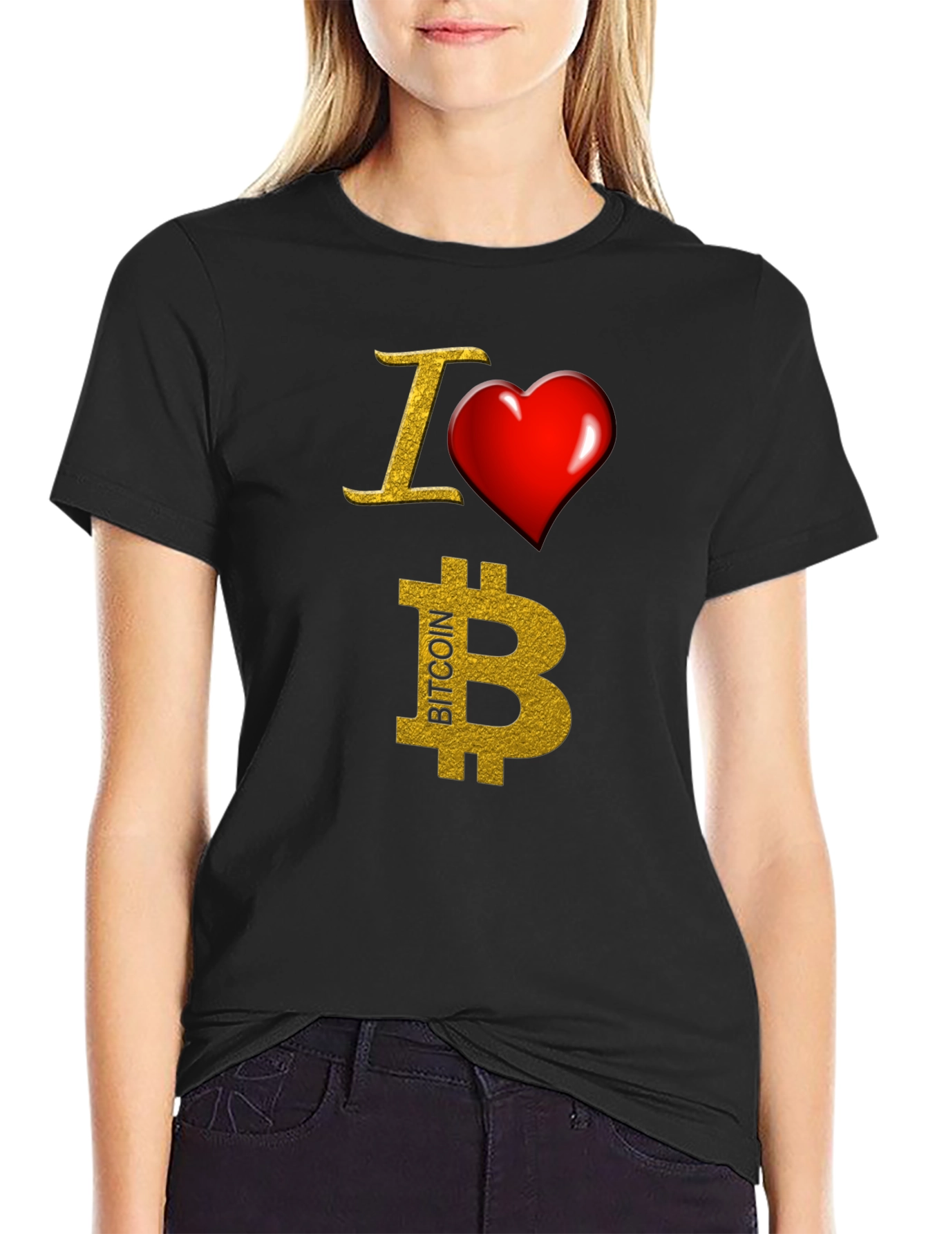 I Heart Bitcoin Black T-Shirt
