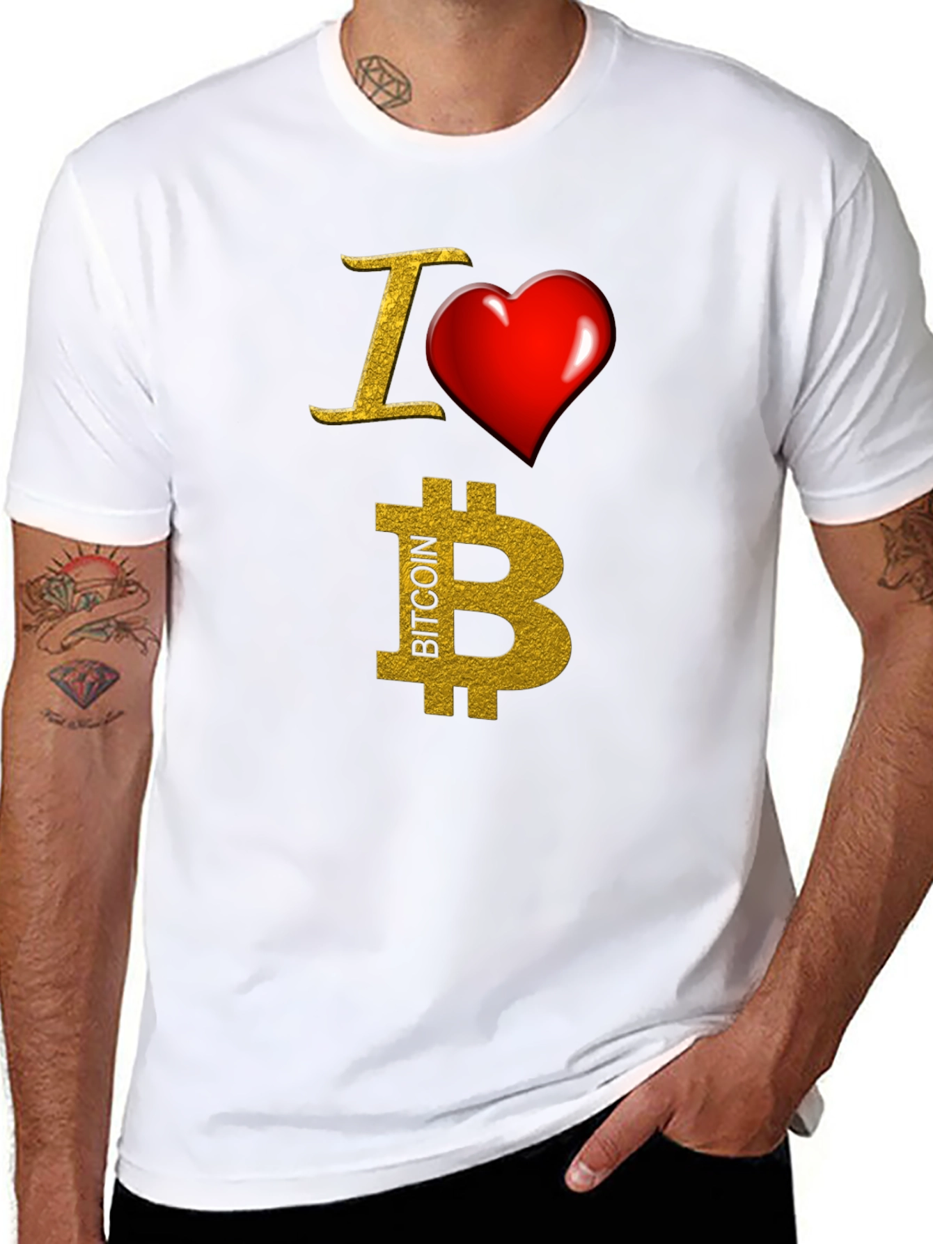 I Heart Bitcoin Black T-Shirt