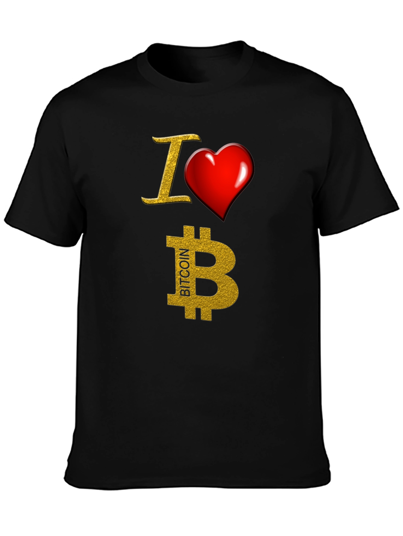 I Heart Bitcoin Black T-Shirt