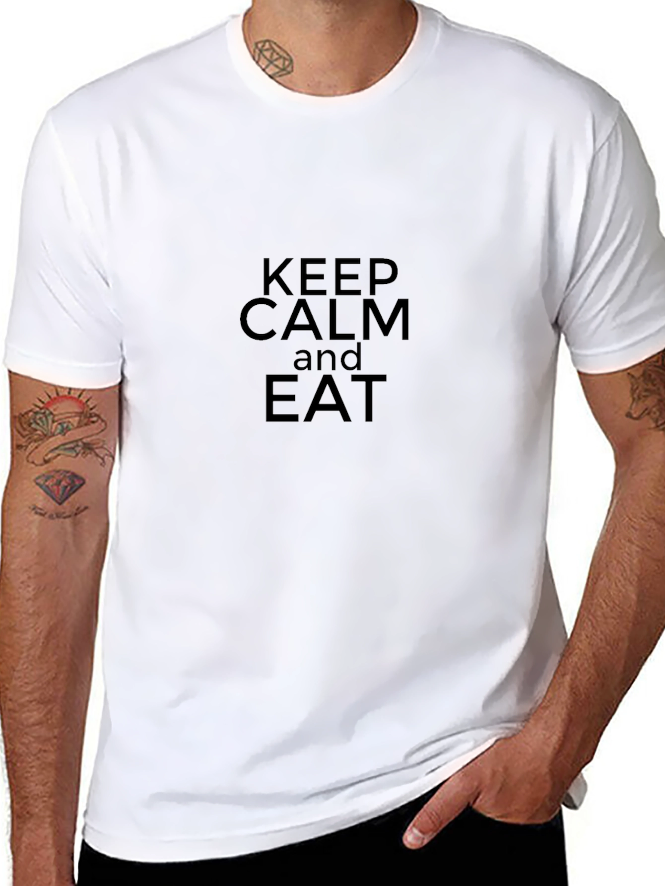 Keep Calm and Eat Black T-Shirt