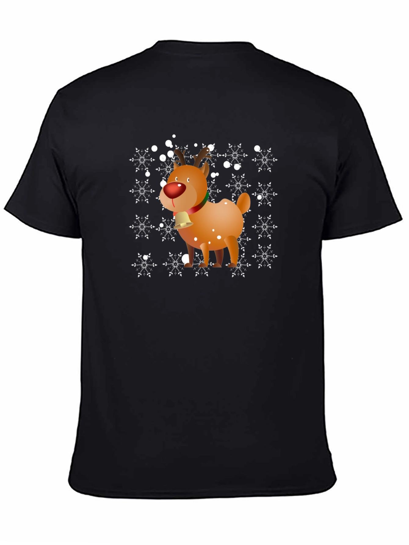 Christmas Reindeer Snowflake Graphic T-Shirt