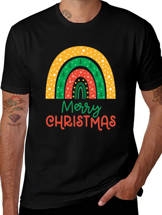 Merry Christmas Rainbow Graphic Tee