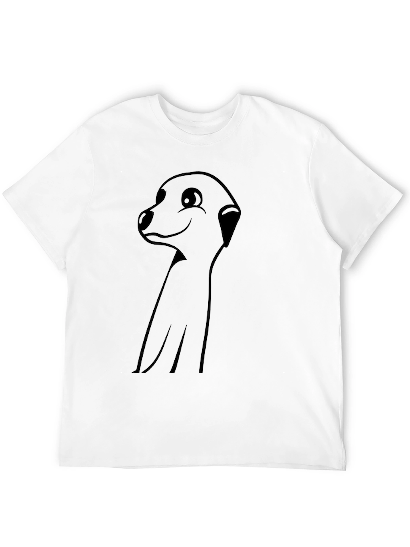 Meerkat Cartoon Graphic Tee - Black Casual T-Shirt