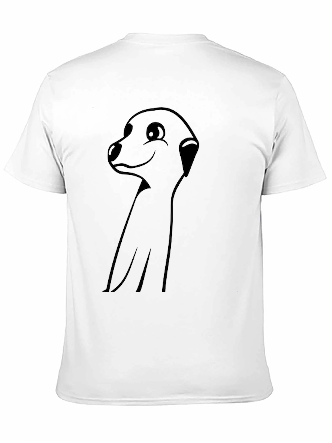 Meerkat Cartoon Graphic Tee - Black Casual T-Shirt