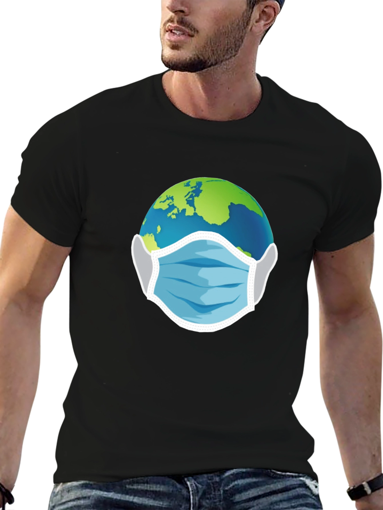 Earth With Mask Graphic Tee
