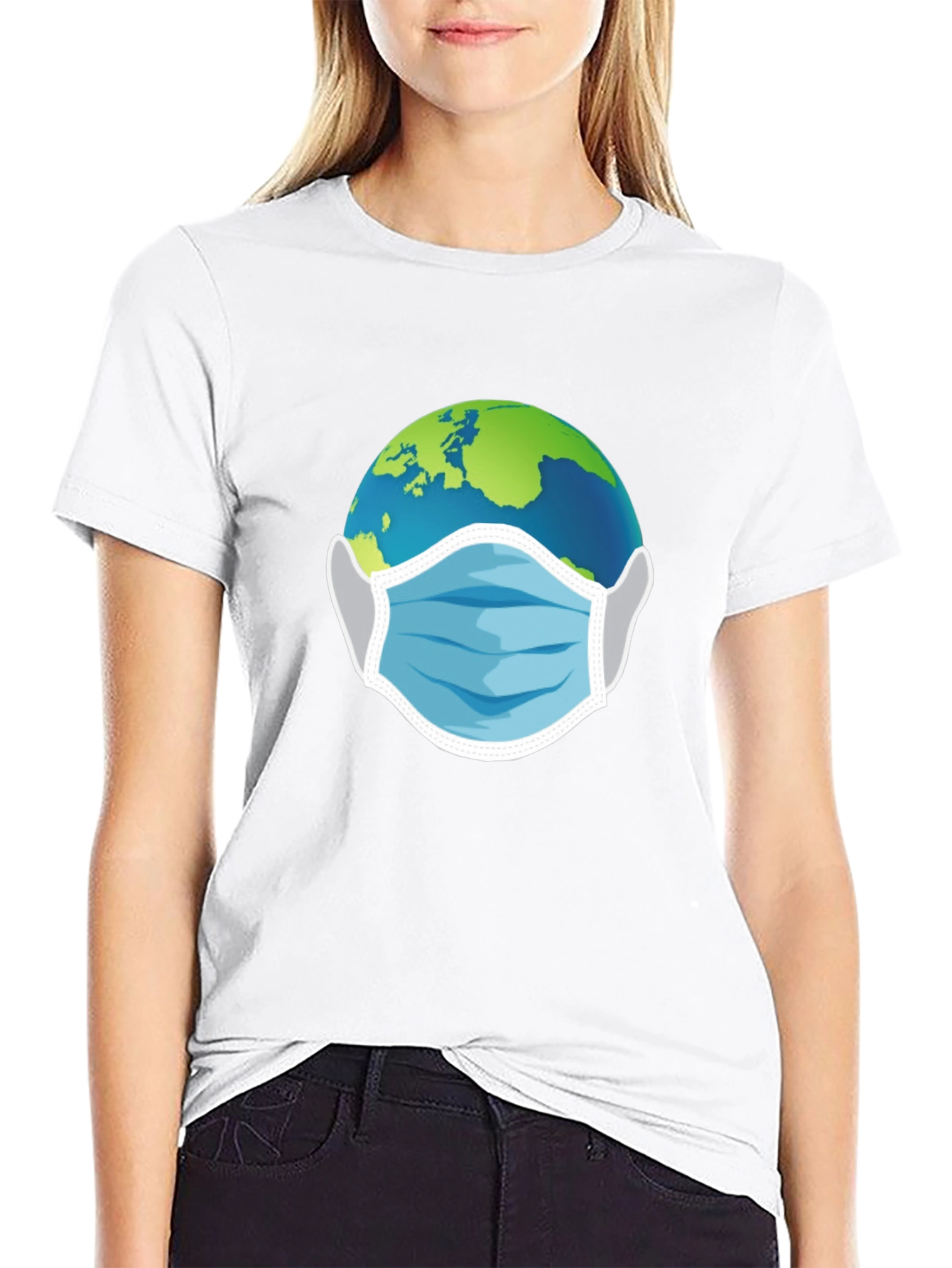 Earth With Mask Graphic Tee