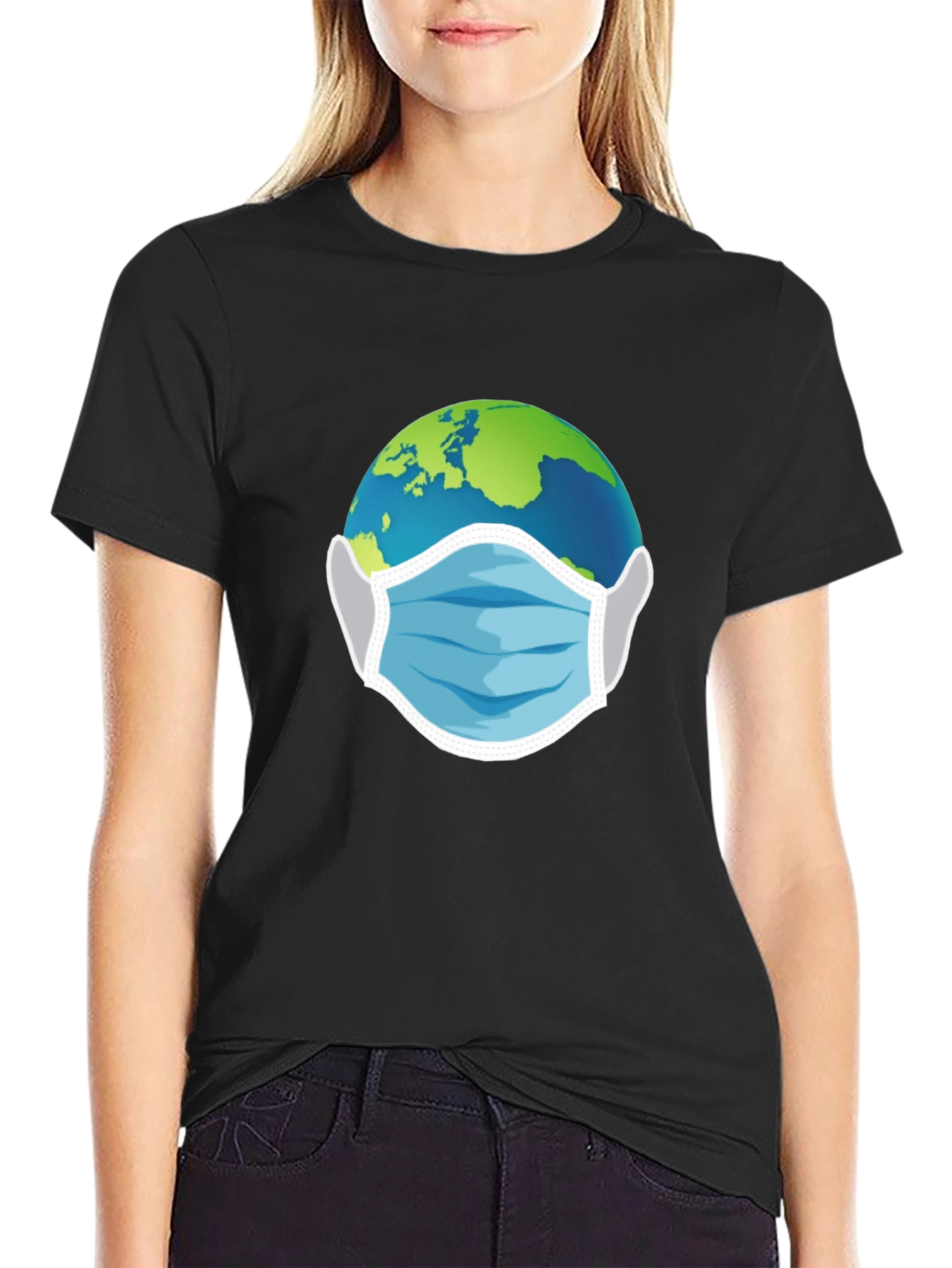Earth With Mask Graphic Tee