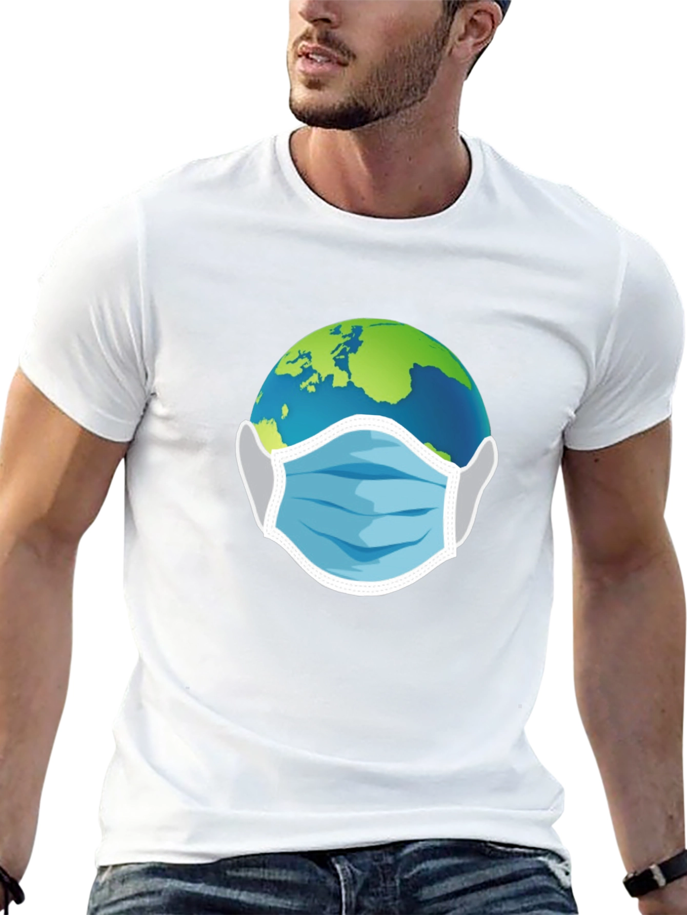 Earth With Mask Graphic Tee