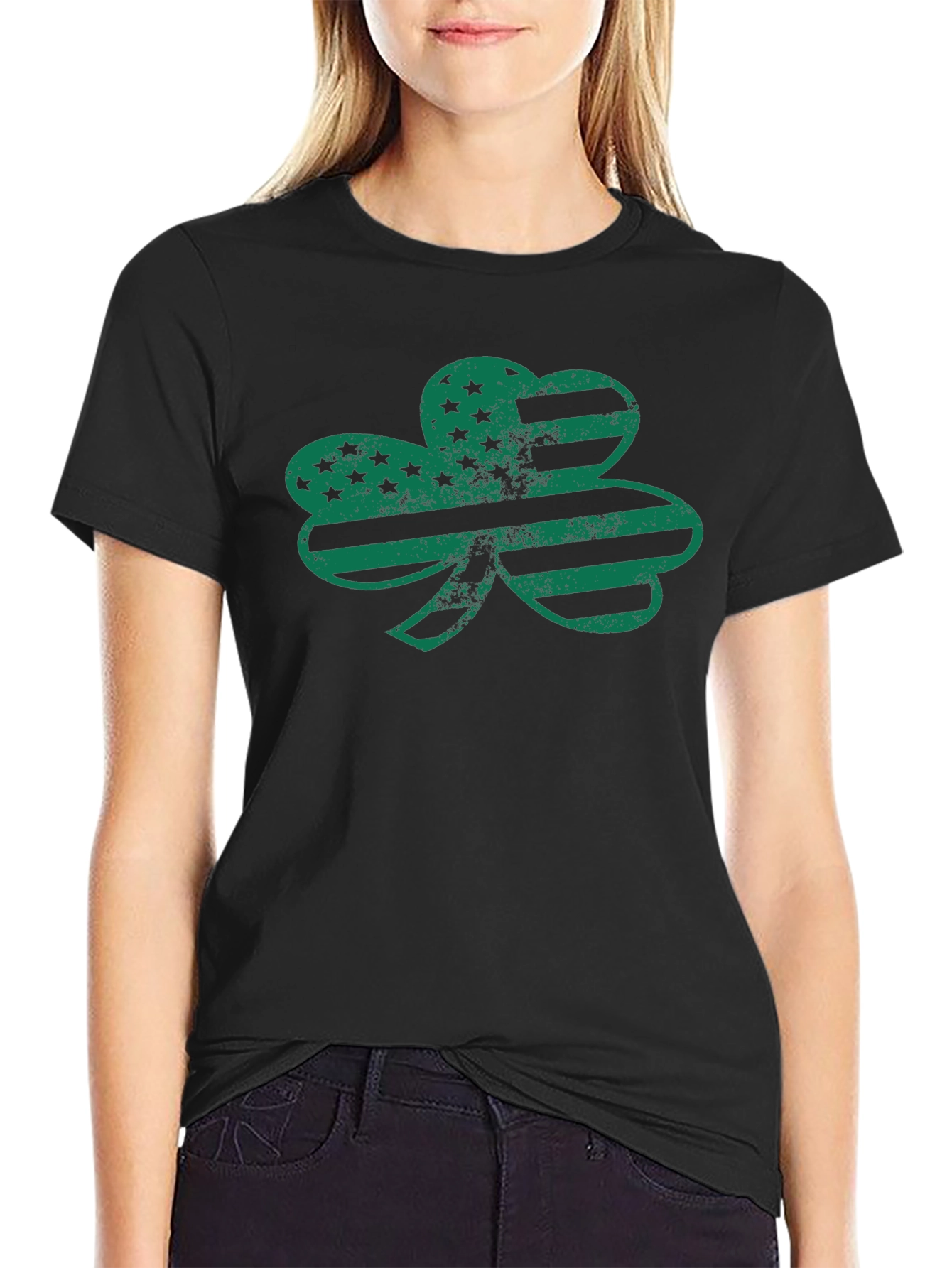 Patriotic Shamrock Graphic Tee - St. Patricks Day Shirt