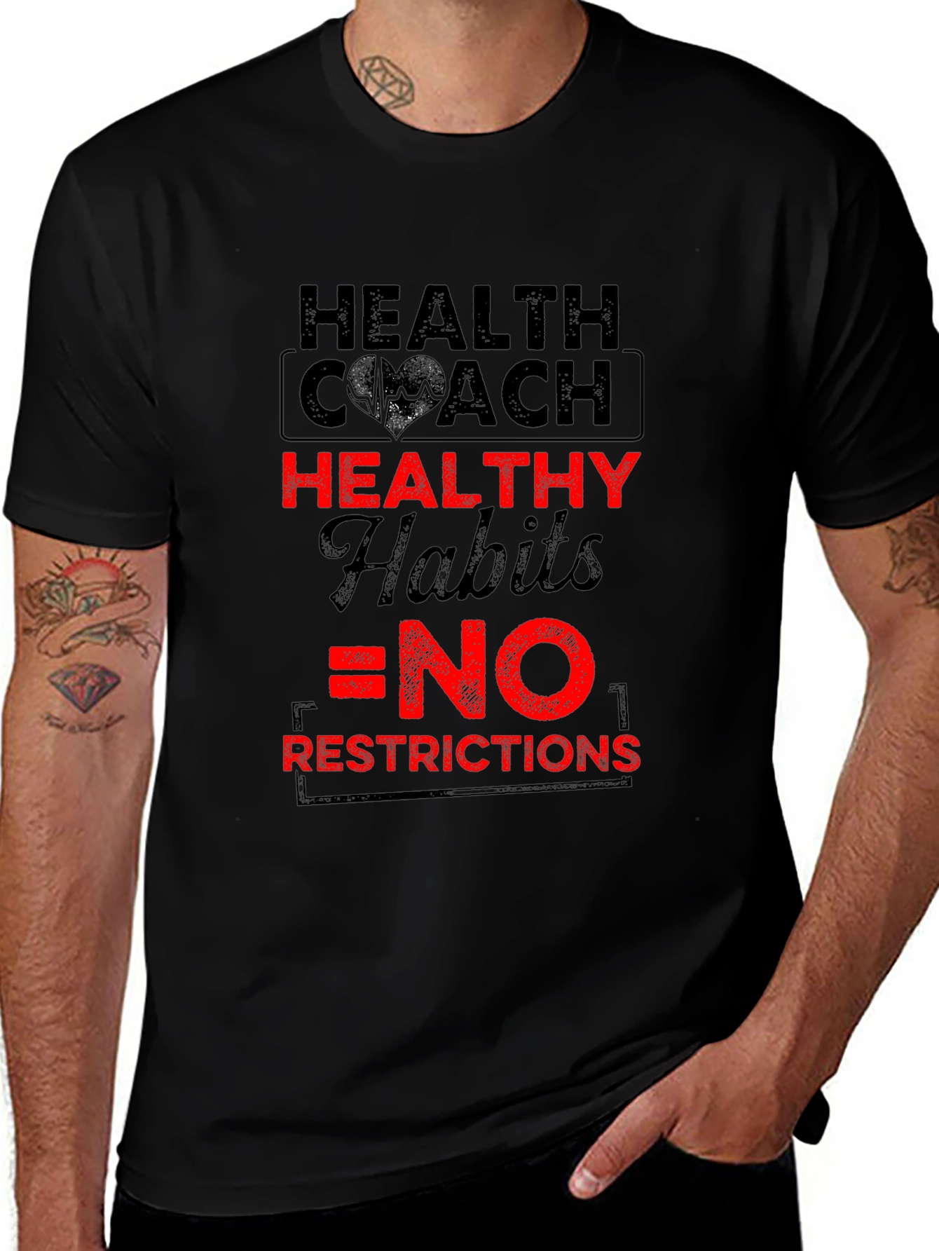 Health Coach Shirt Healthy Habits - No Restrictions