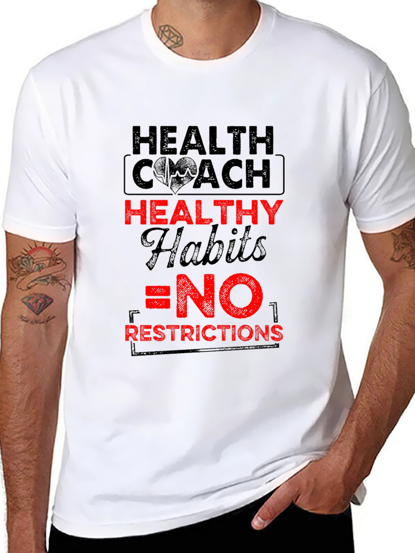 Health Coach Shirt Healthy Habits - No Restrictions