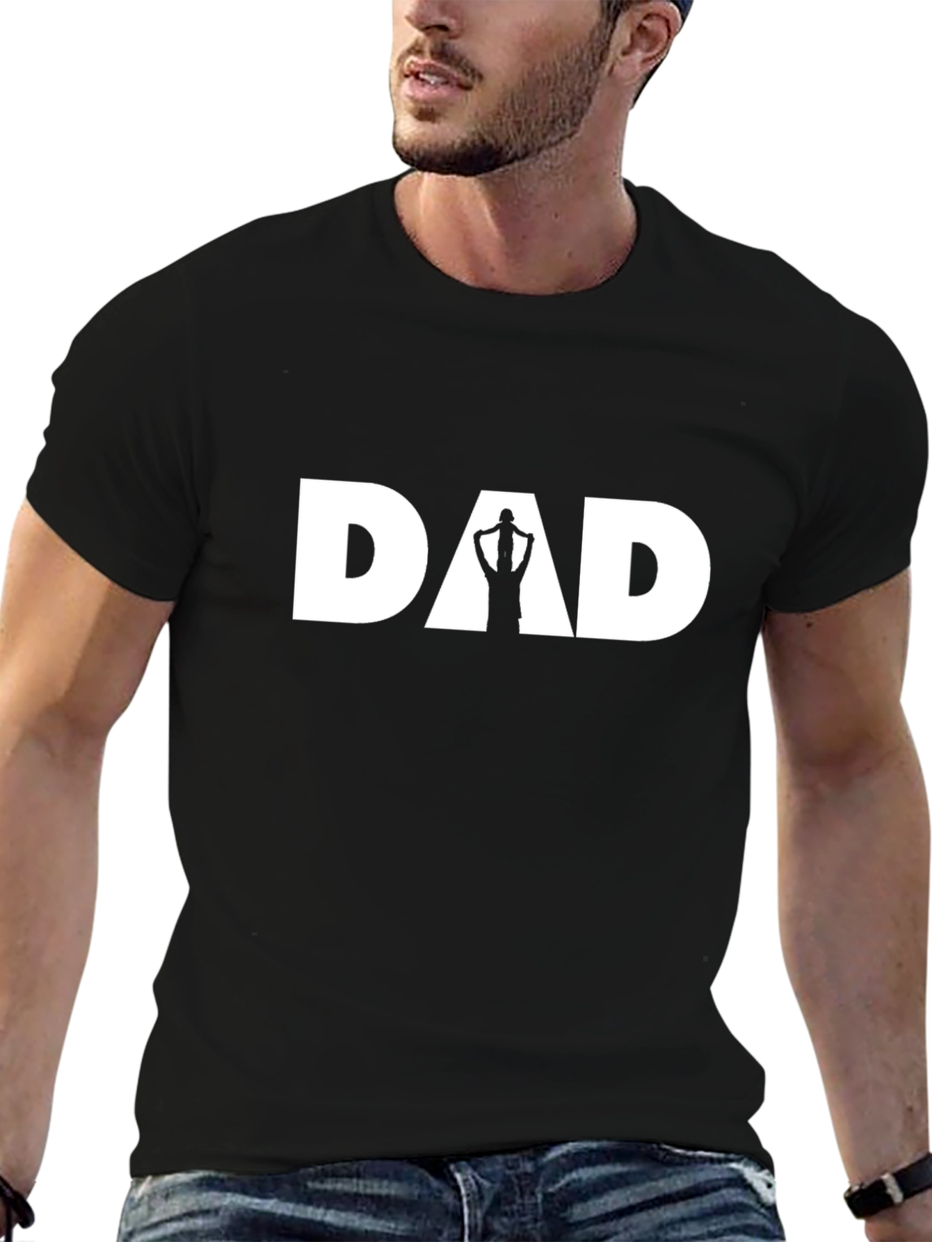 Dad Graphic Tee - Black Cotton Fathers Day Shirt