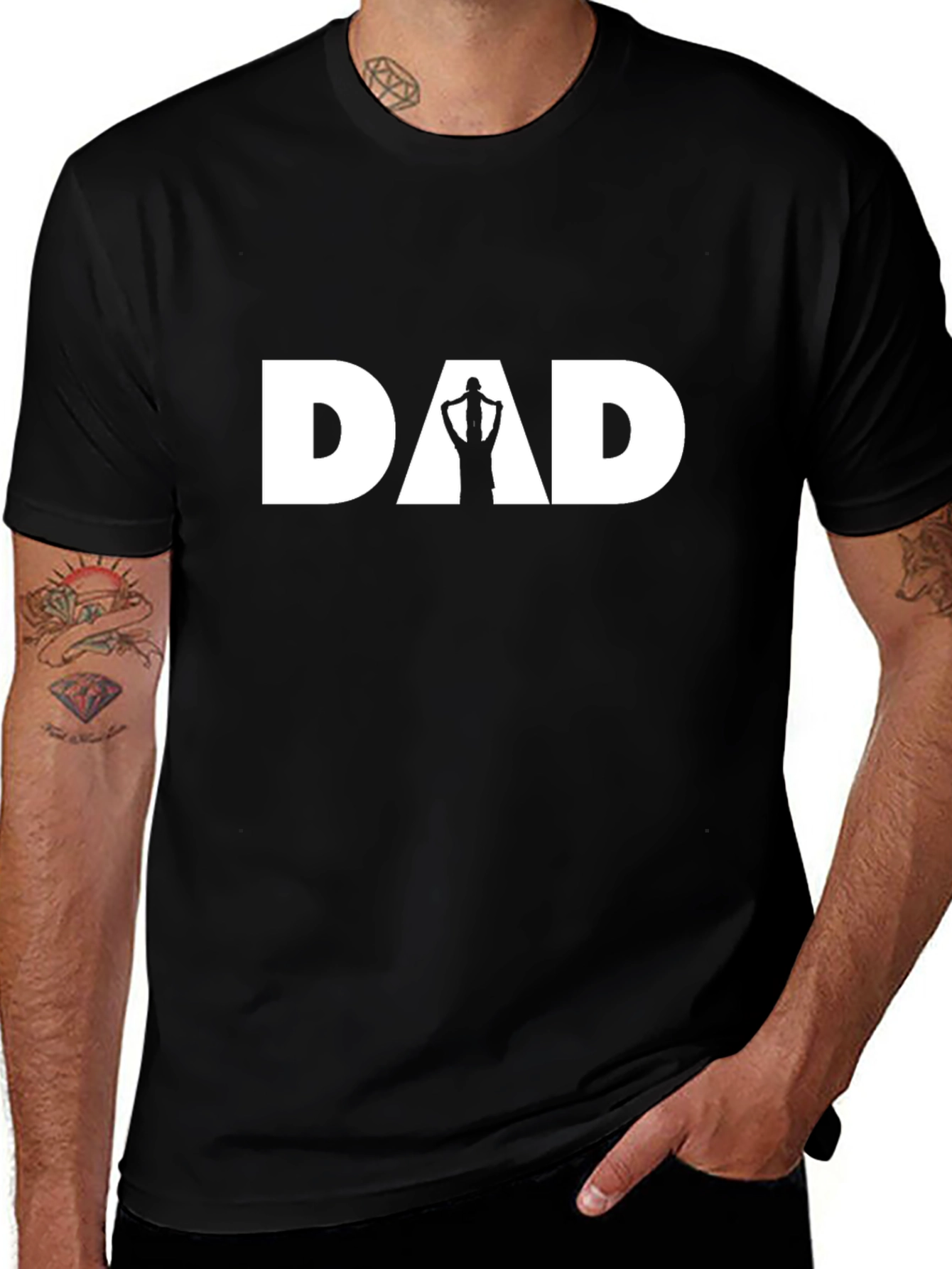 Dad Graphic Tee - Black Cotton Fathers Day Shirt