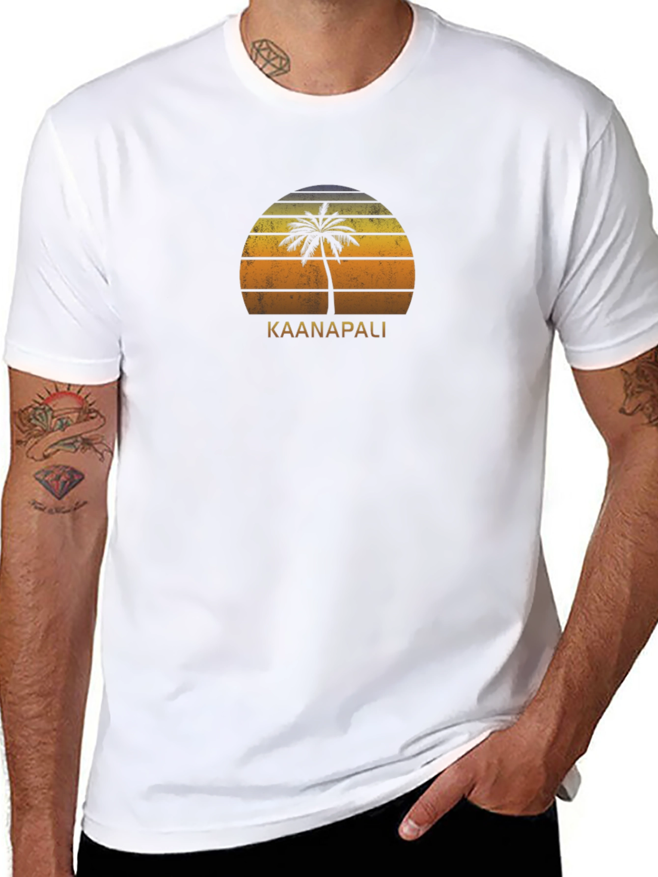 Kaanapali Palm Tree Sunset Graphic Tee - Black
