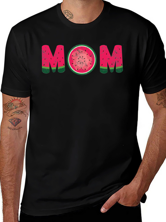 Watermelon MOM Graphic T-Shirt - Summer Gift for Mother