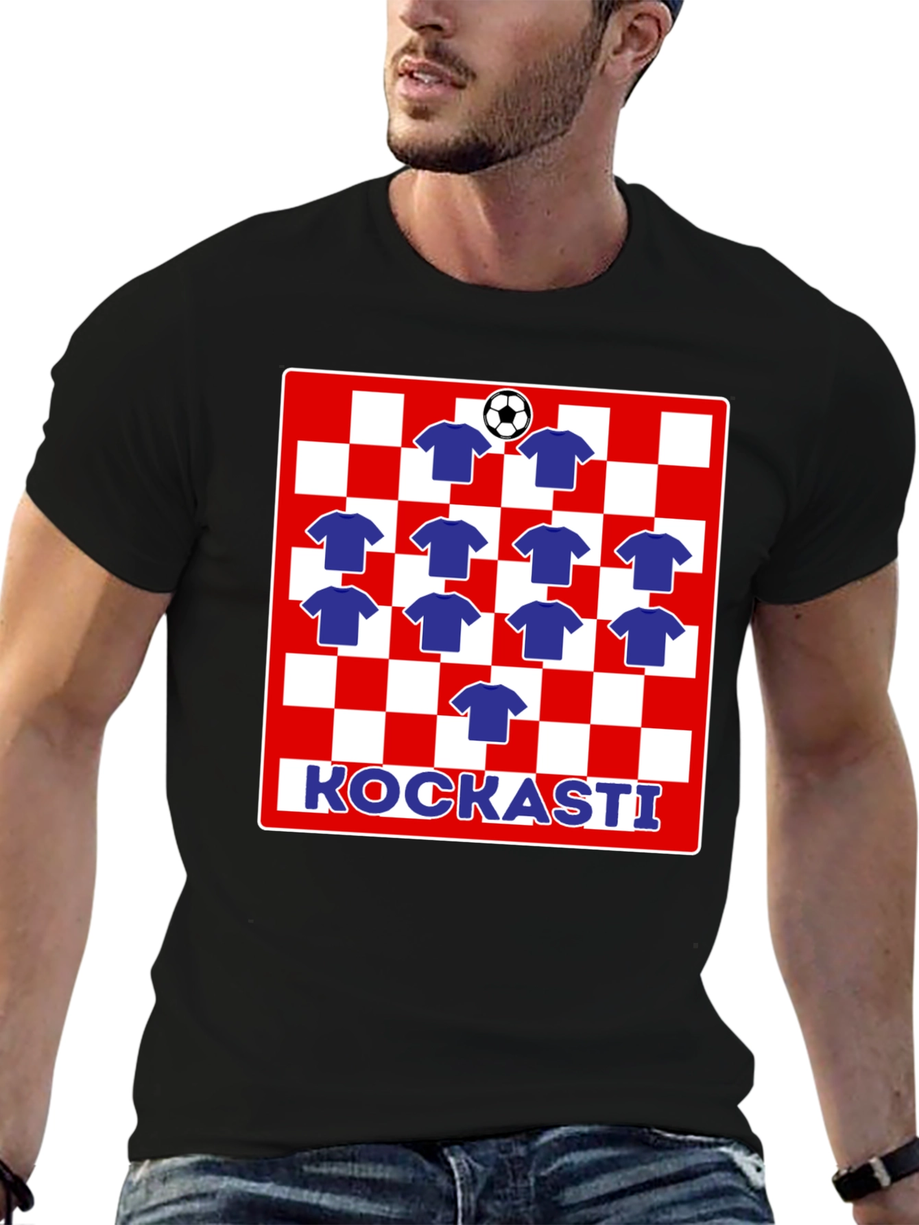 Croatia Football Fan T-Shirt - Croatian Checkered Design