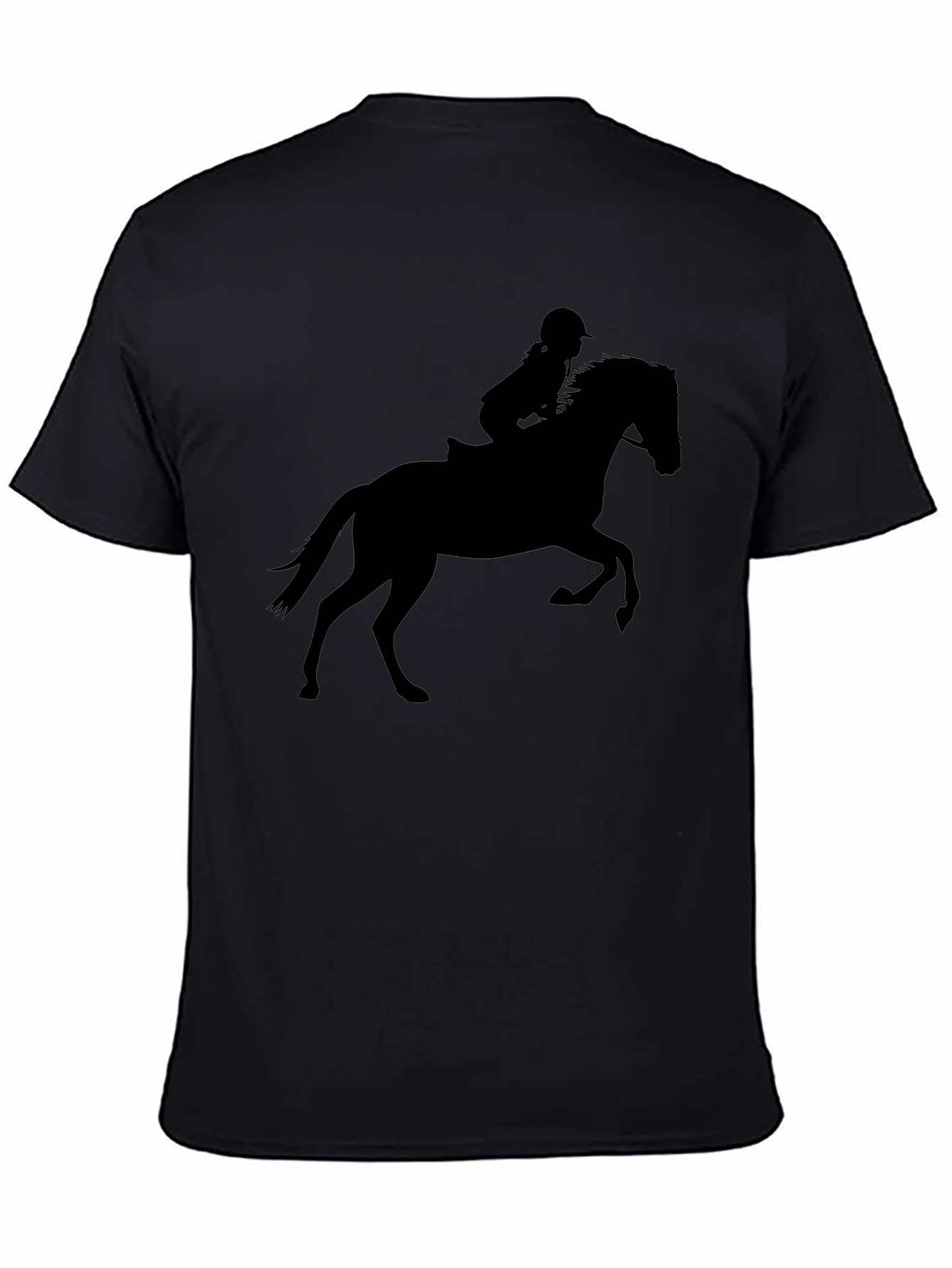 Equestrian Silhouette T-Shirt - Black Cotton Tee