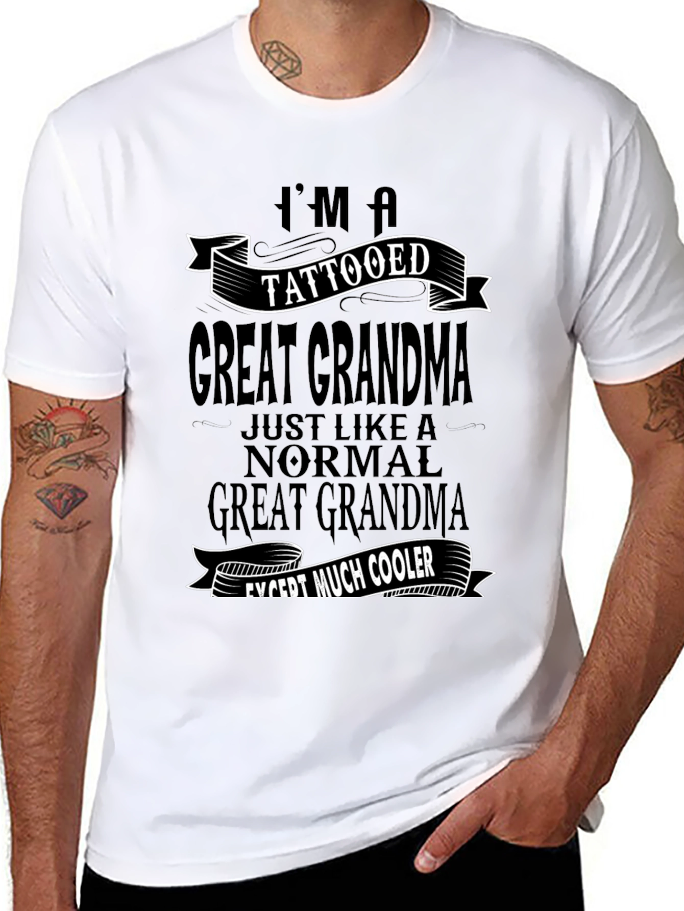 Tattooed Great Grandma Graphic Tee - Cool Grandma Shirt