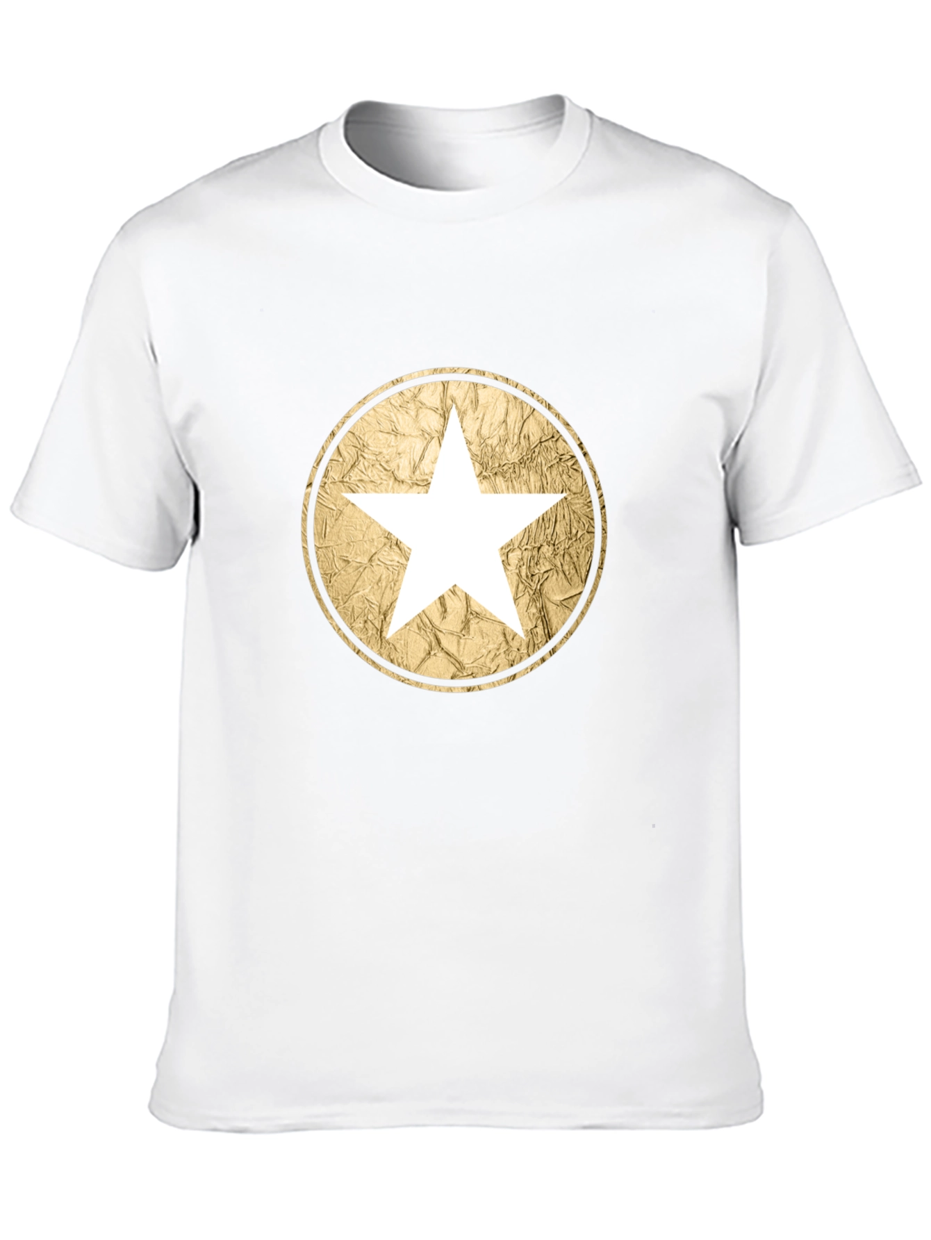 Star Circle Graphic Tee - Black Cotton Casual Wear