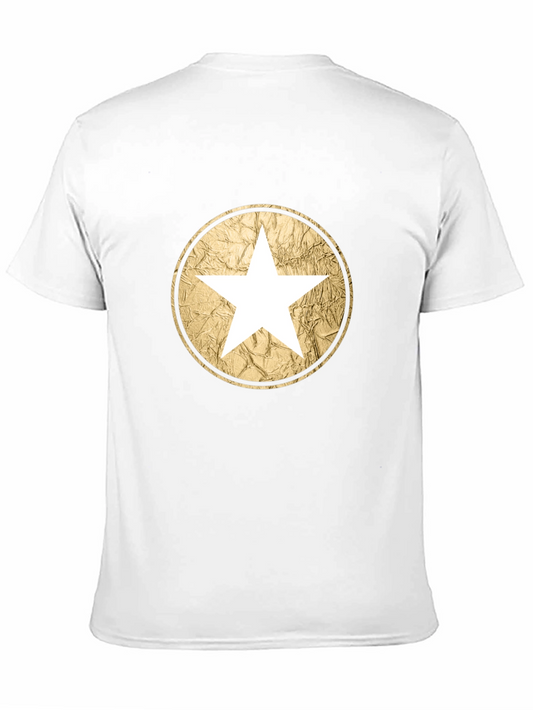 Star Circle Graphic Tee - Black Cotton Casual Wear