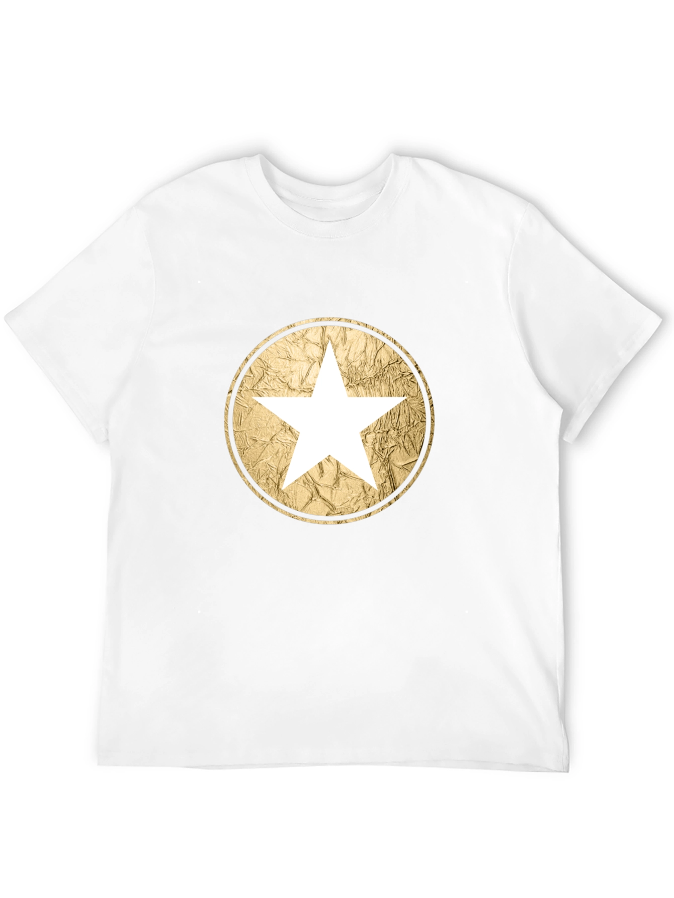 Star Circle Graphic Tee - Black Cotton Casual Wear