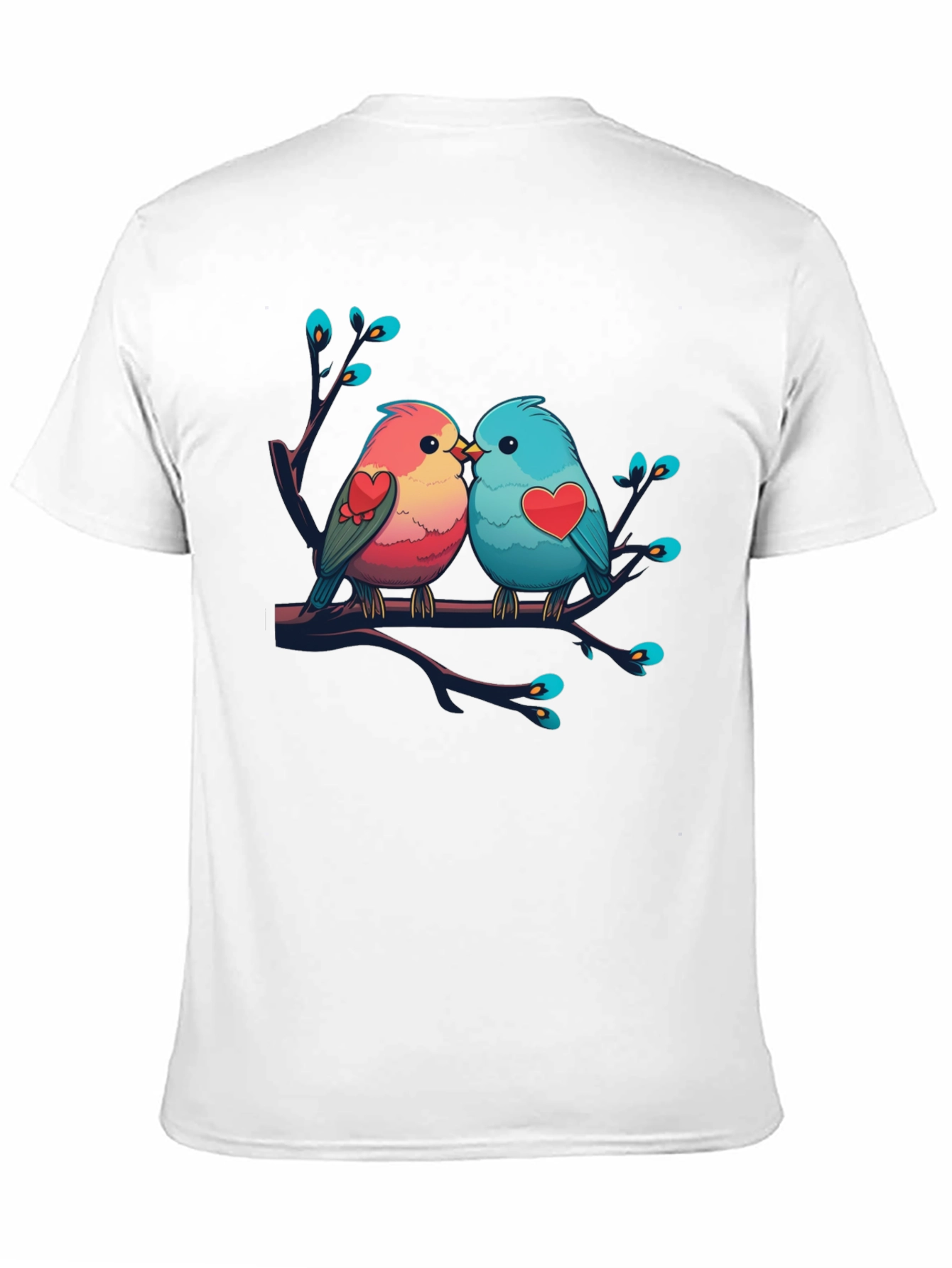 Love Birds Graphic Tee - Black Cotton Shirt