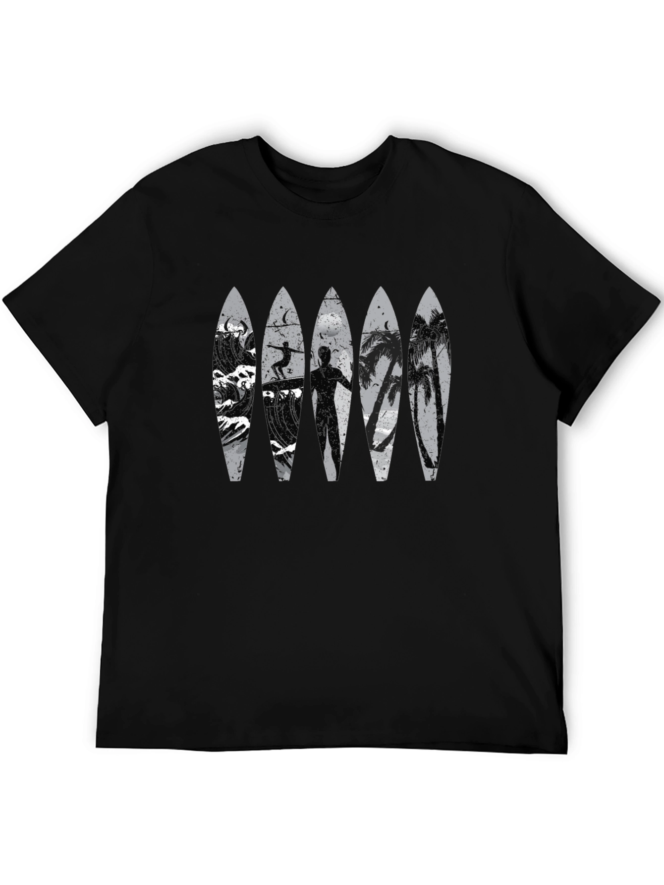 Surfboard Beach Scene Graphic Tee