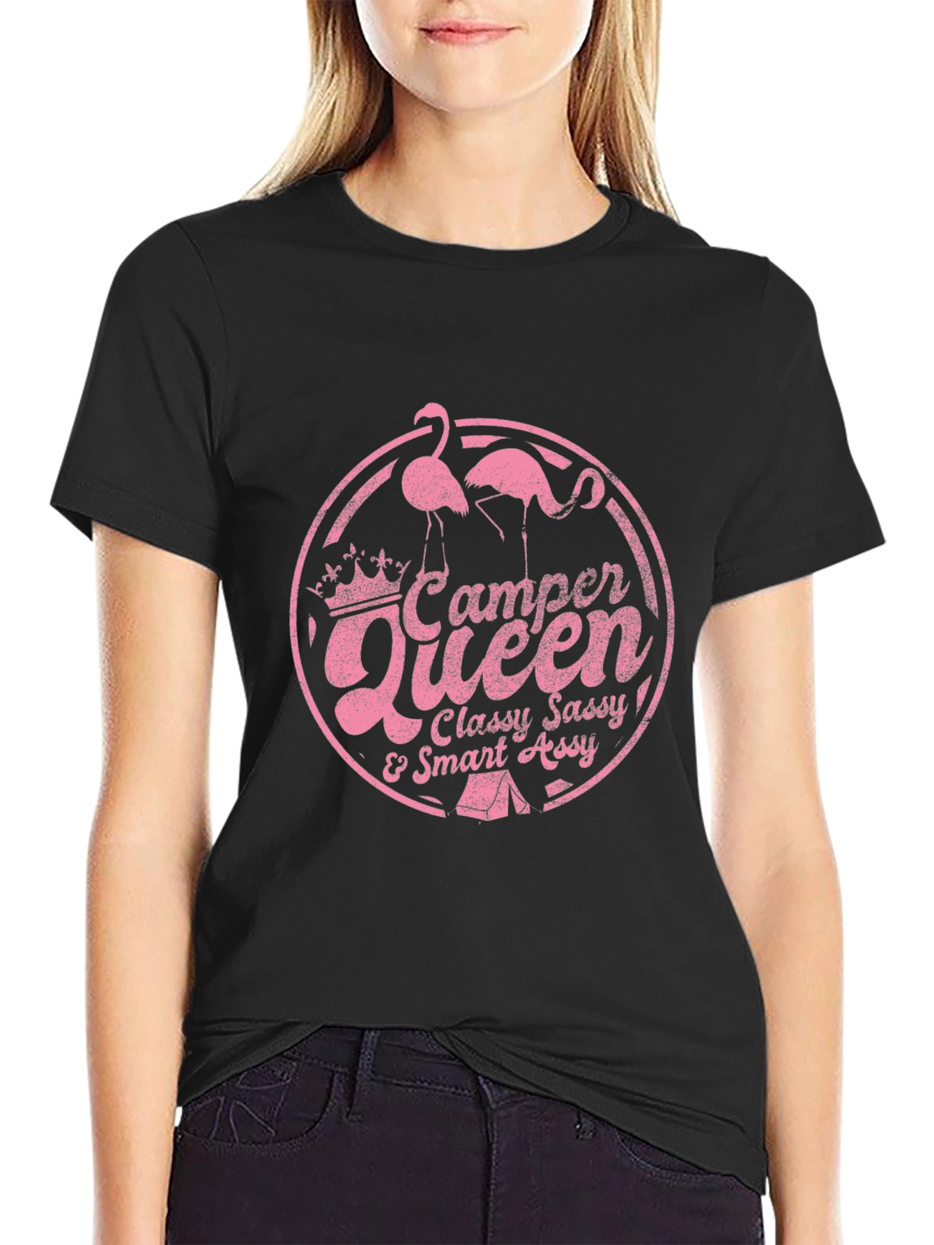 Camper Queen Black Graphic T-Shirt