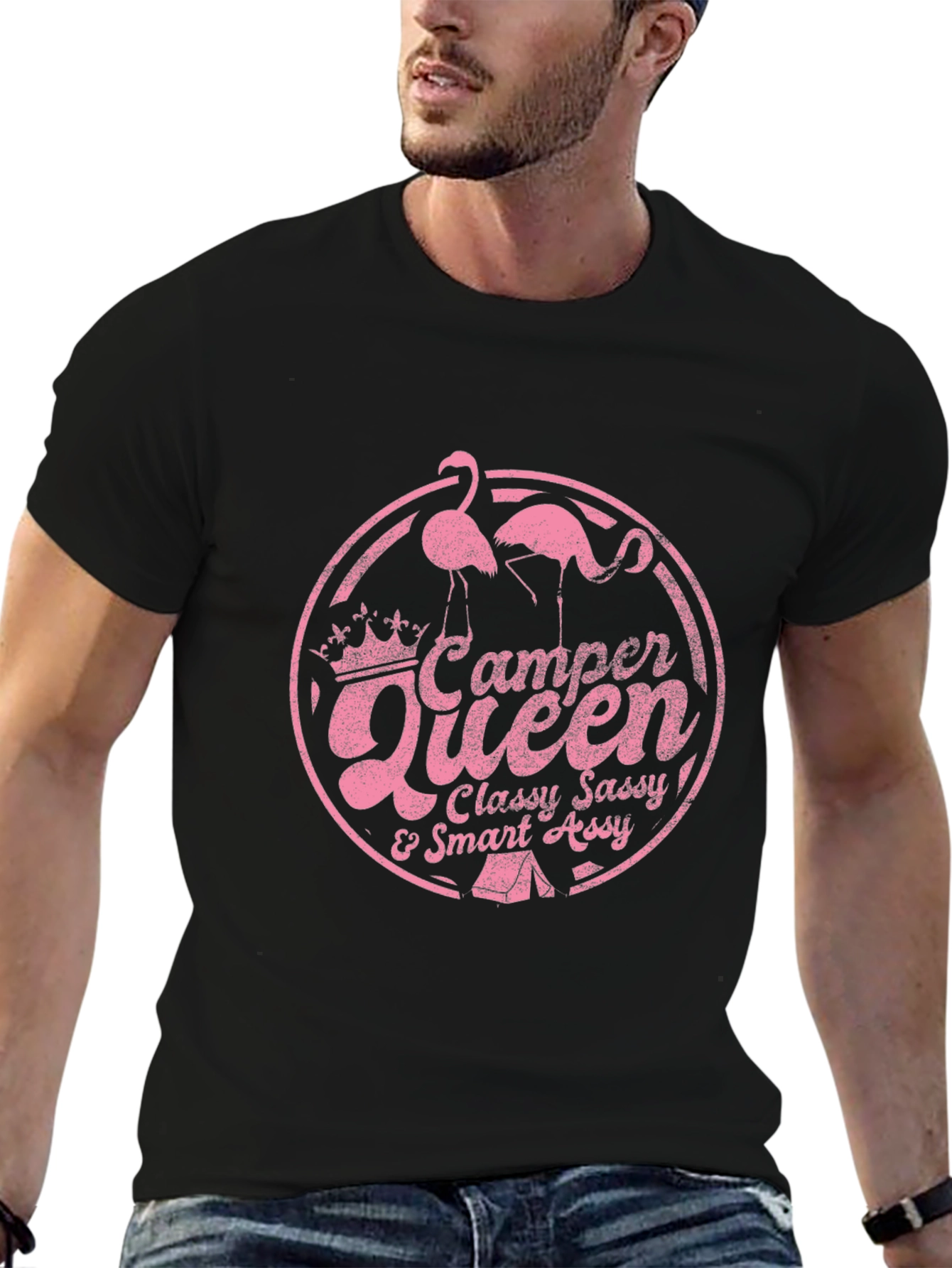 Camper Queen Black Graphic T-Shirt