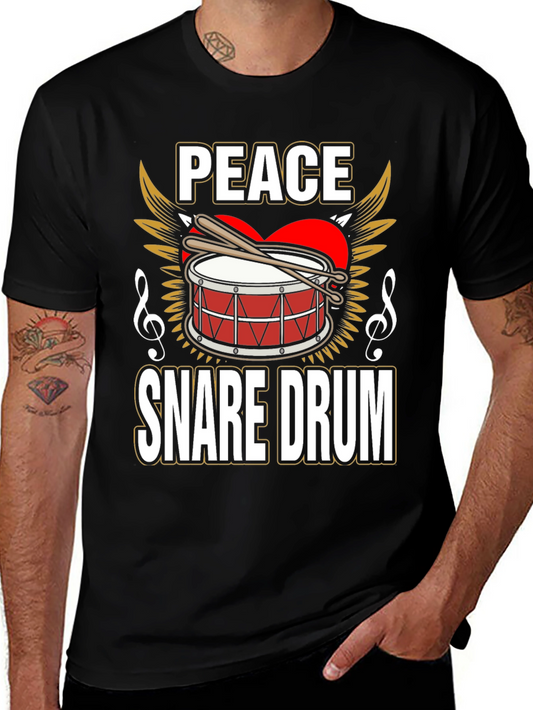 Peace Snare Drum Graphic Tee - Music Lover Shirt