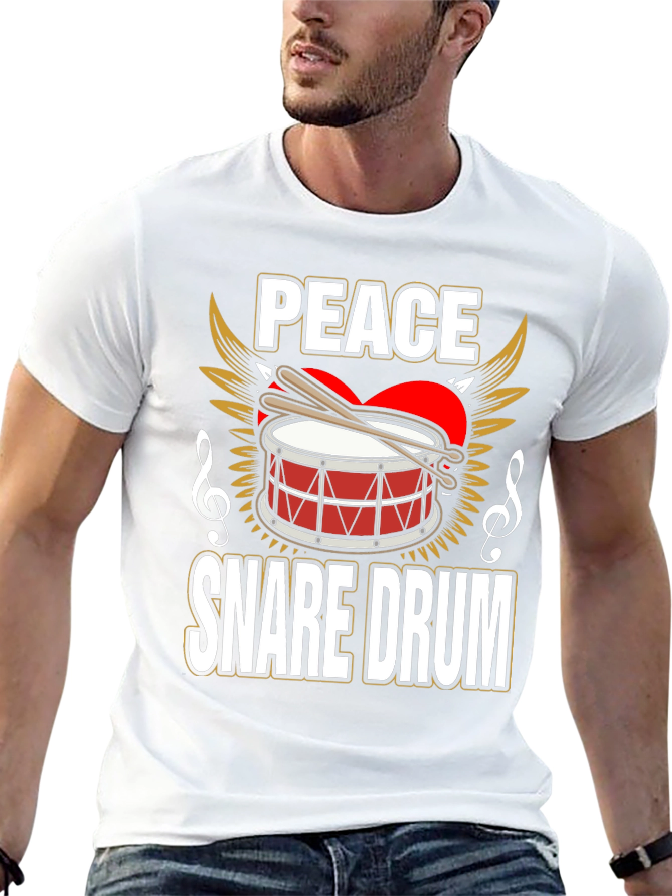 Peace Snare Drum Graphic Tee - Music Lover Shirt