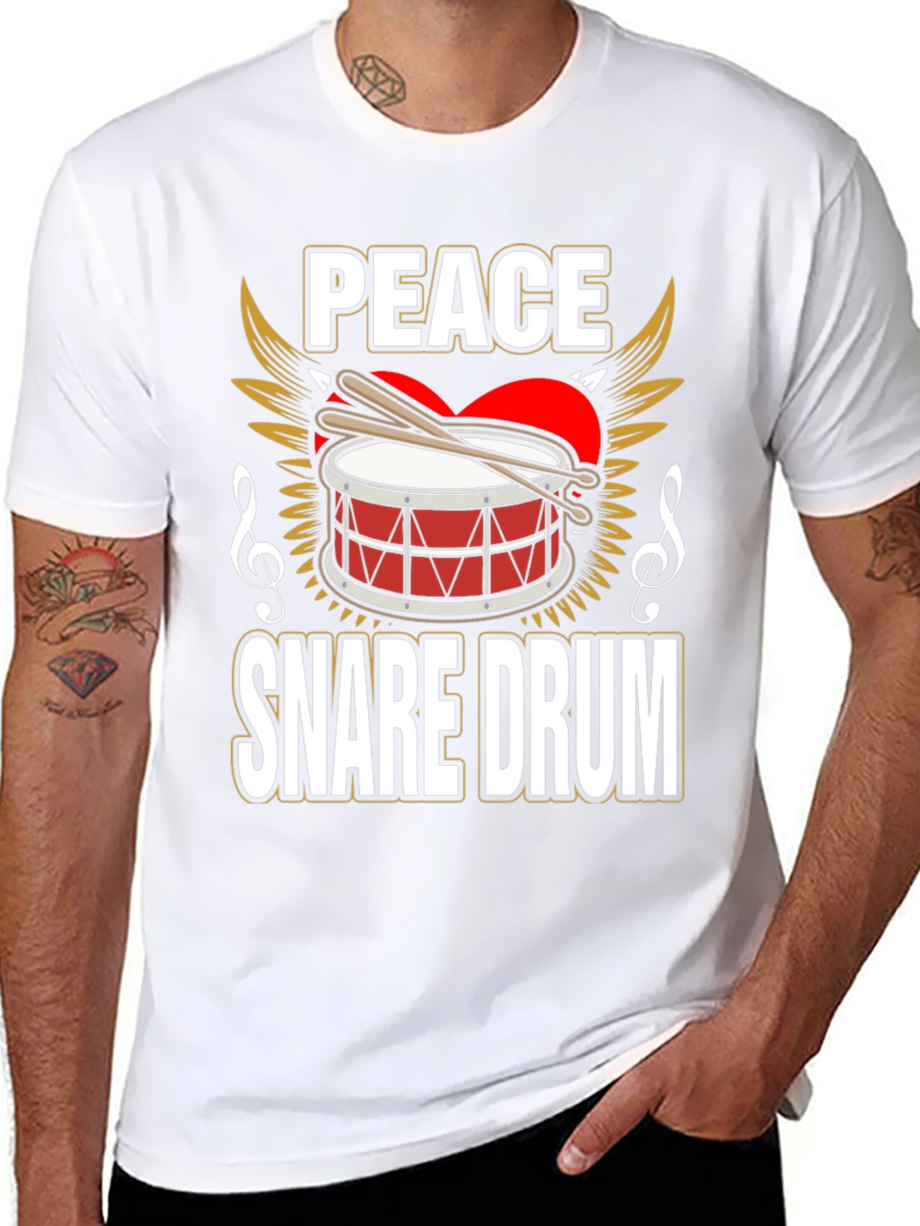 Peace Snare Drum Graphic Tee - Music Lover Shirt