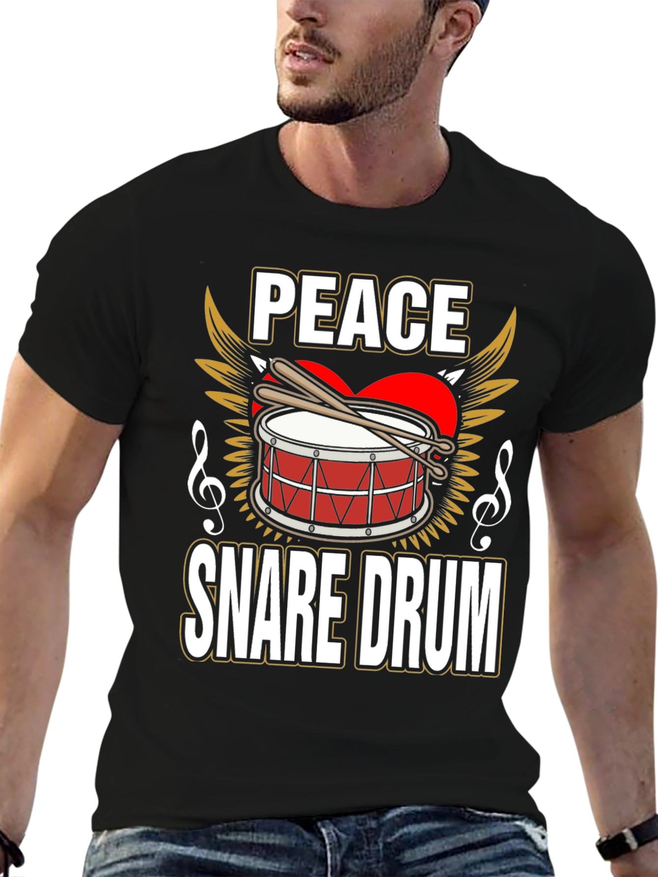 Peace Snare Drum Graphic Tee - Music Lover Shirt