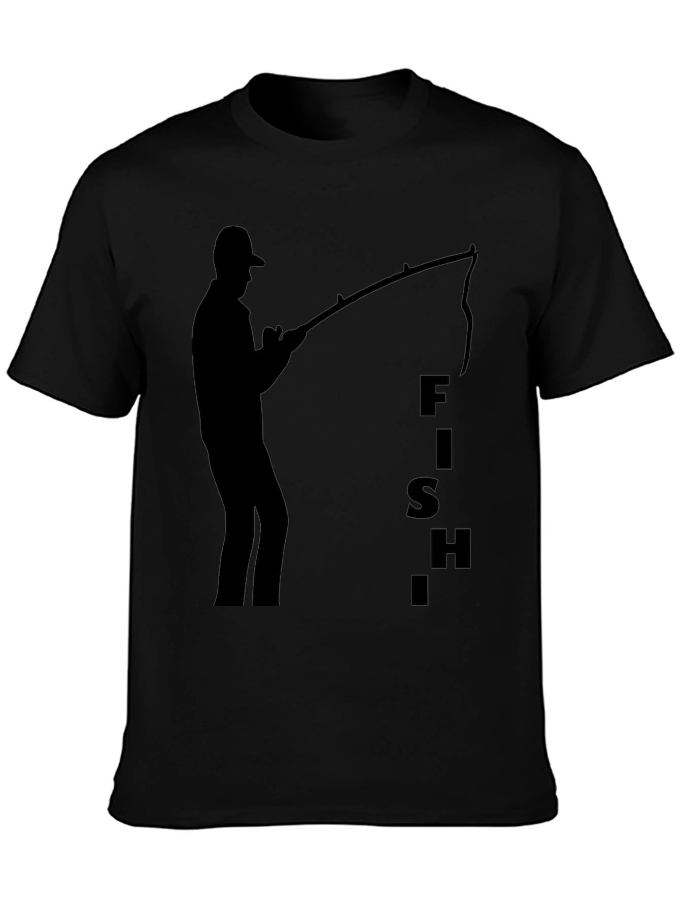 Fishing Silhouette Black T-Shirt