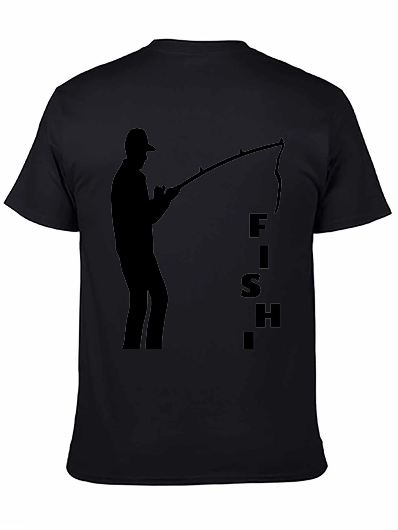 Fishing Silhouette Black T-Shirt
