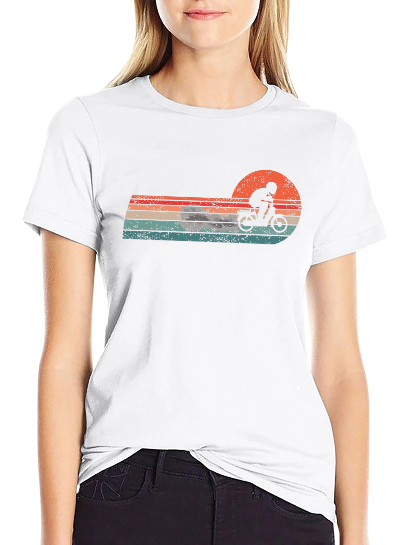 Retro Motorcycle Sunset Graphic Tee