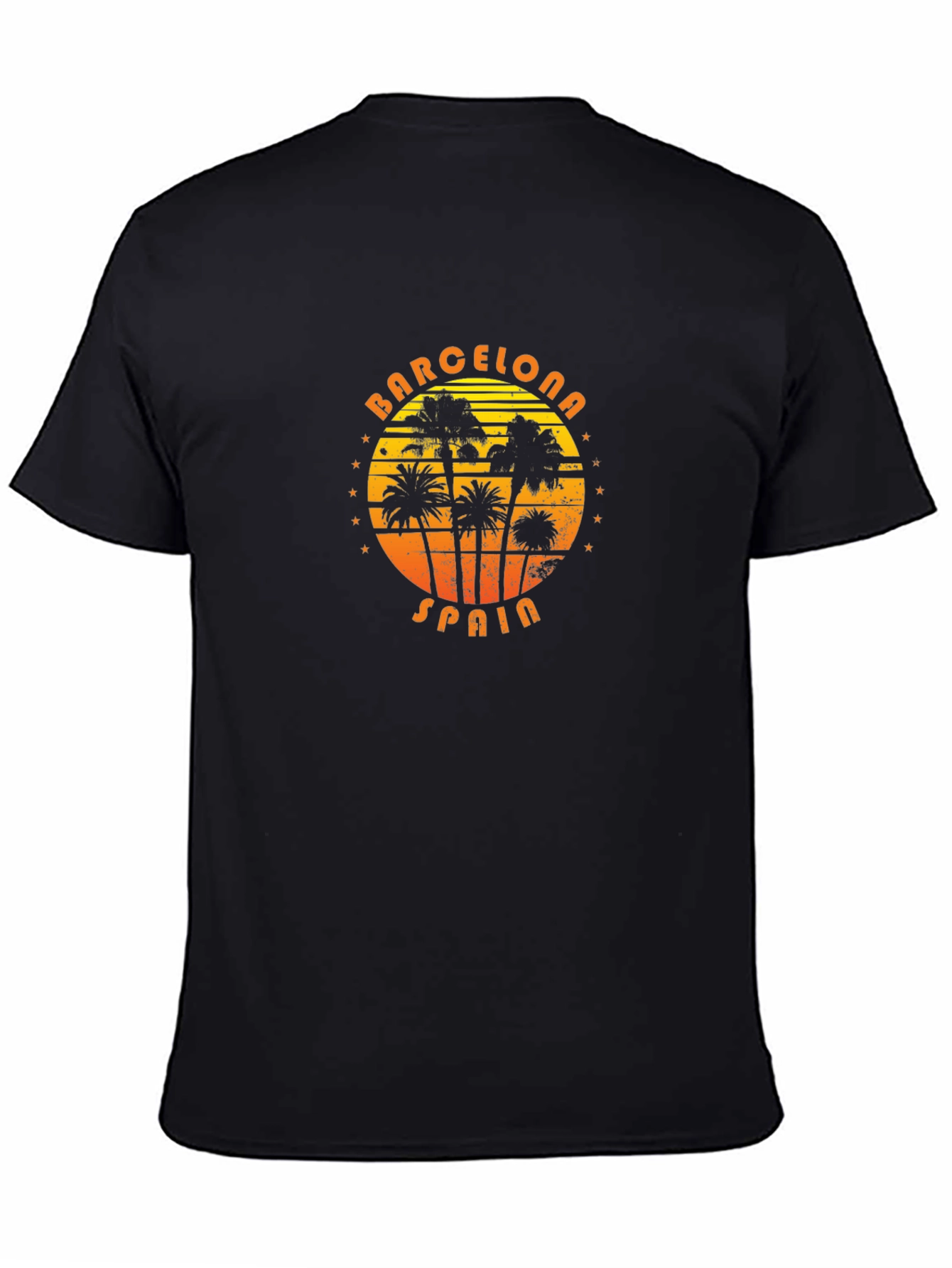Barcelona Spain Palm Tree Graphic T-Shirt