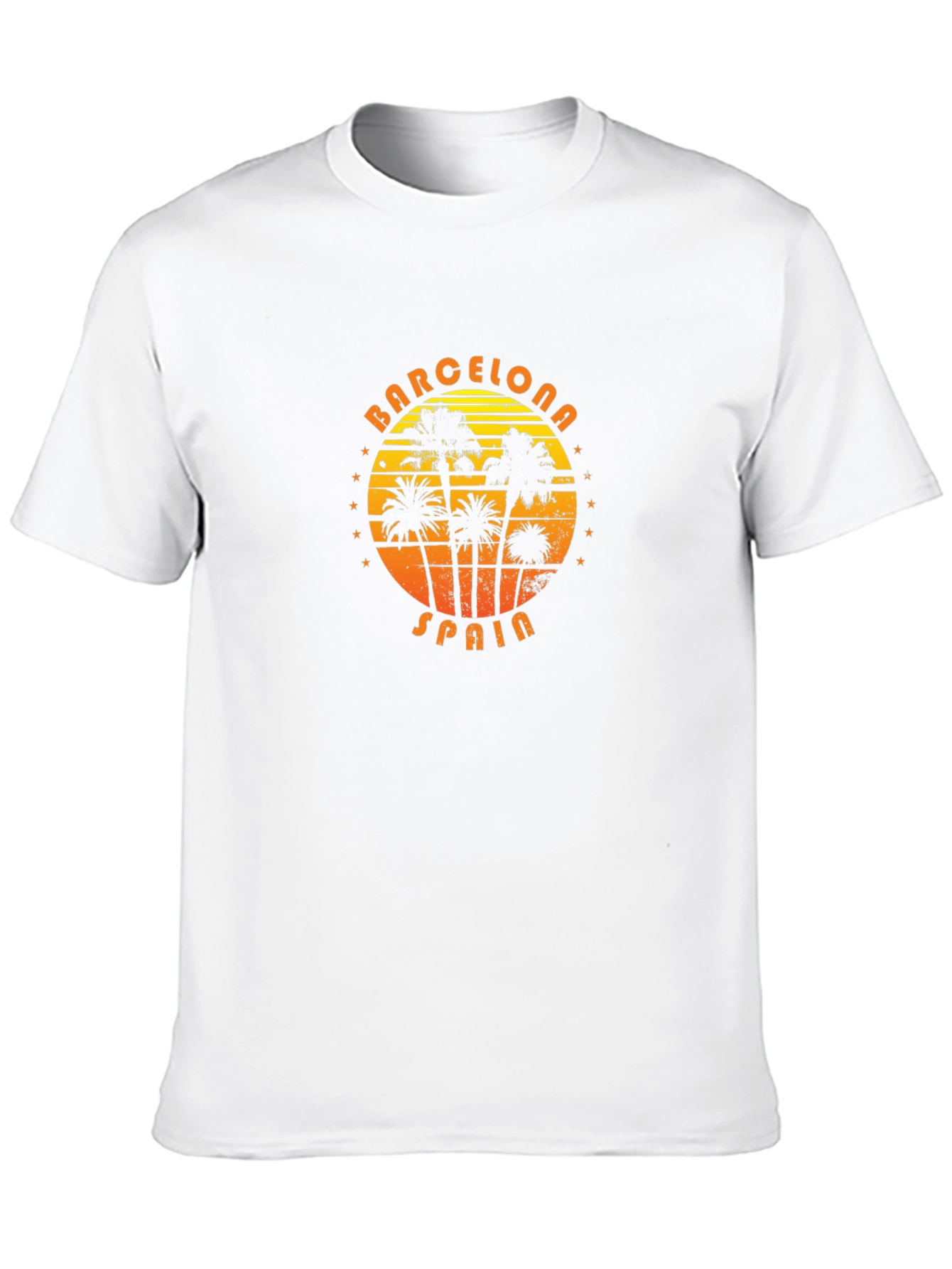 Barcelona Spain Palm Tree Graphic T-Shirt