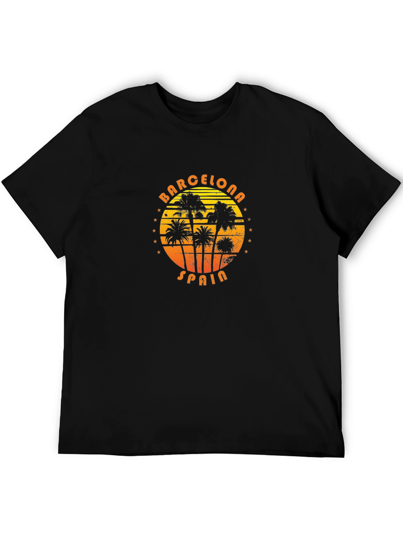Barcelona Spain Palm Tree Graphic T-Shirt