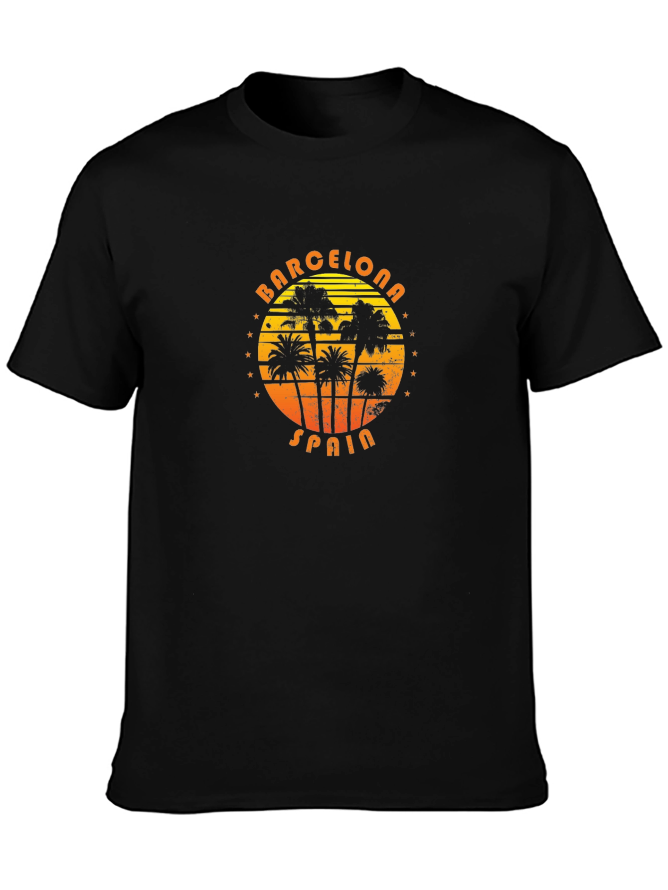 Barcelona Spain Palm Tree Graphic T-Shirt