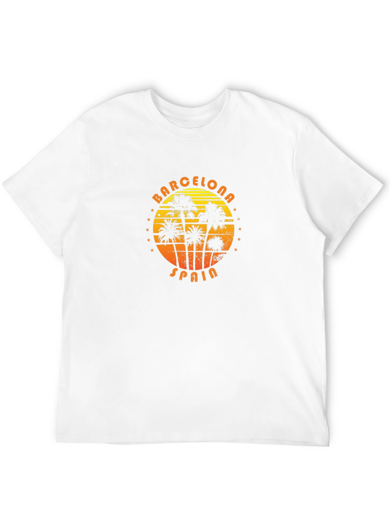 Barcelona Spain Palm Tree Graphic T-Shirt