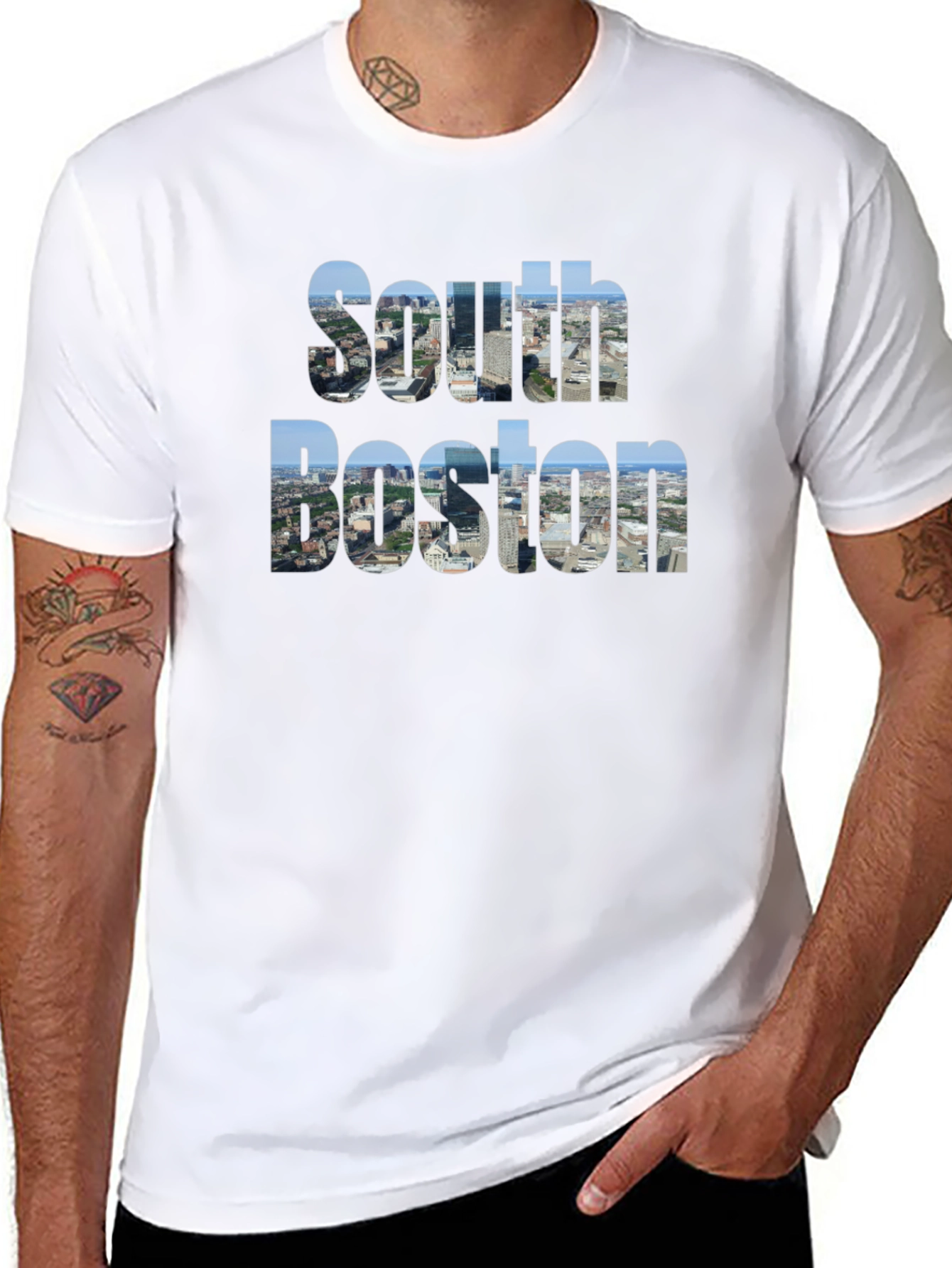 South Boston Skyline Graphic T-Shirt