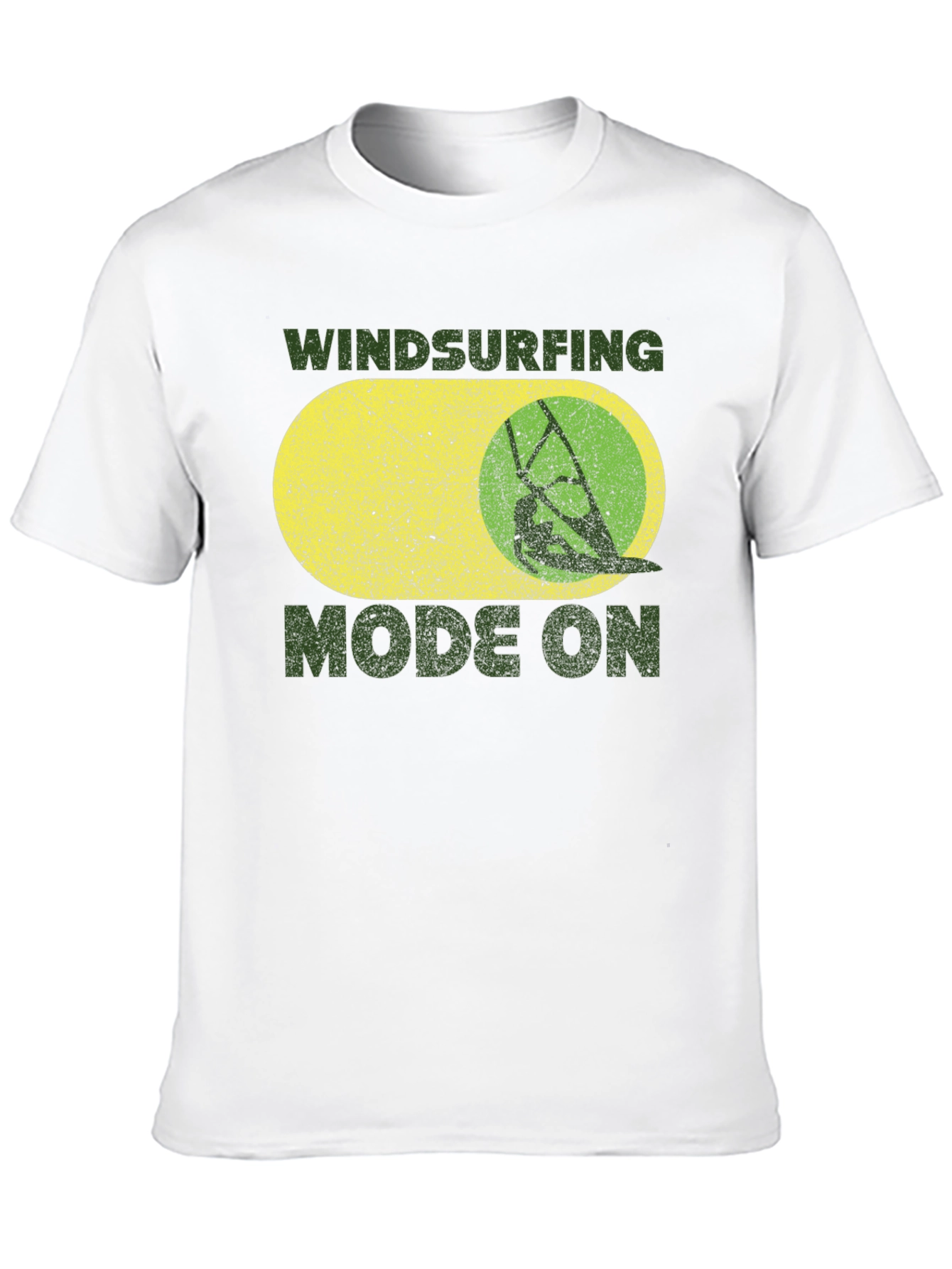 Windsurfing Mode On Black T-Shirt