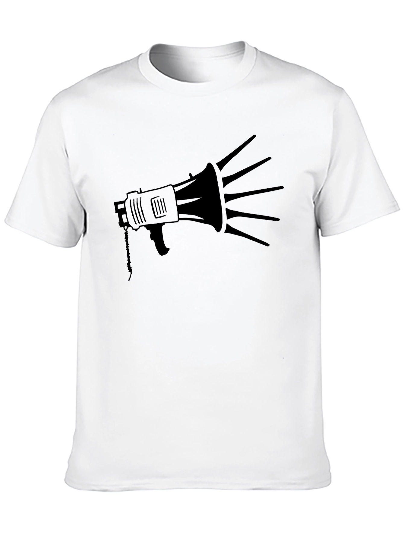 Black Megaphone Graphic Tee - Bold Statement Shirt